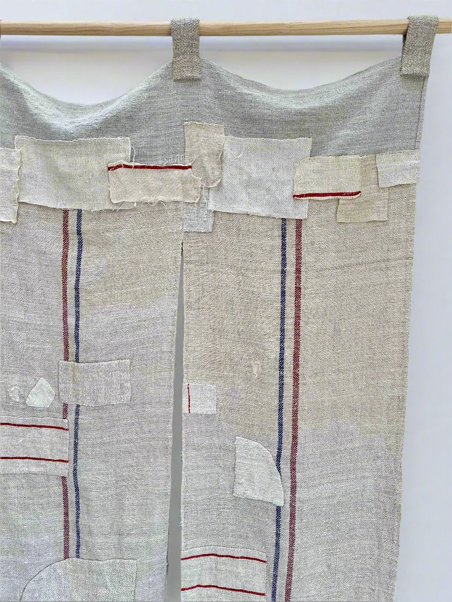 'Boro inspired Noren' VSU Grain-sack wall art