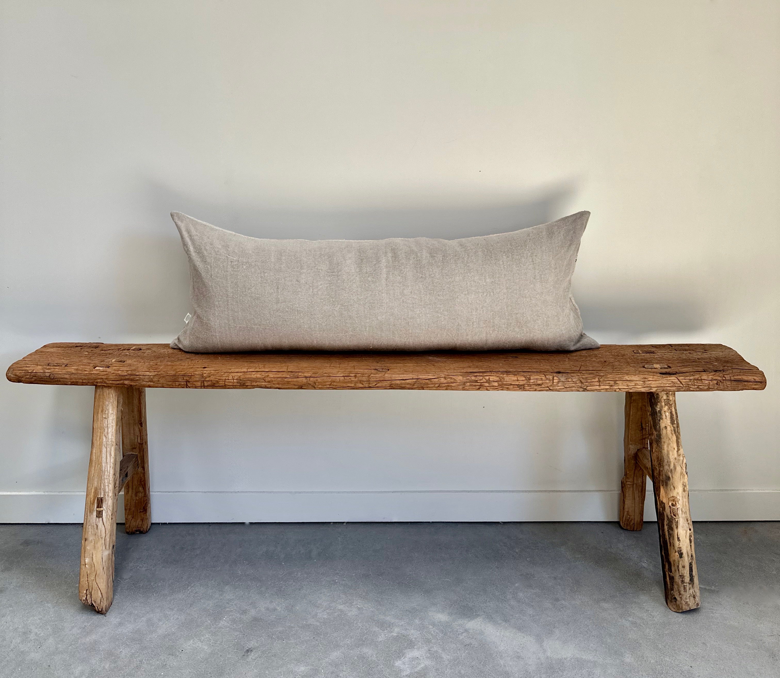 Grain-sack Bolster 100 x 40 - Washed black patched