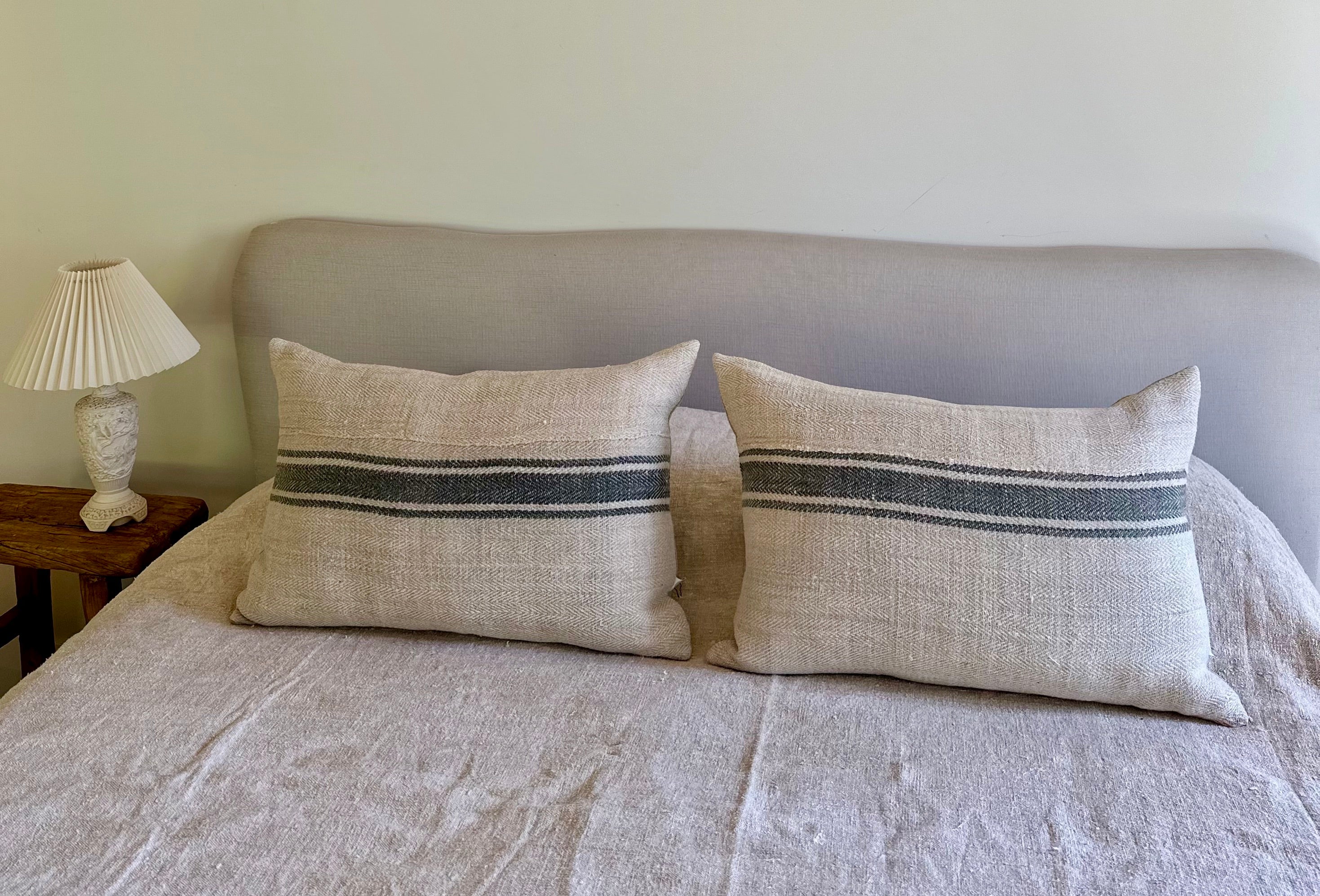 Grain-sack cushion 60 x 40 Grey Stripe