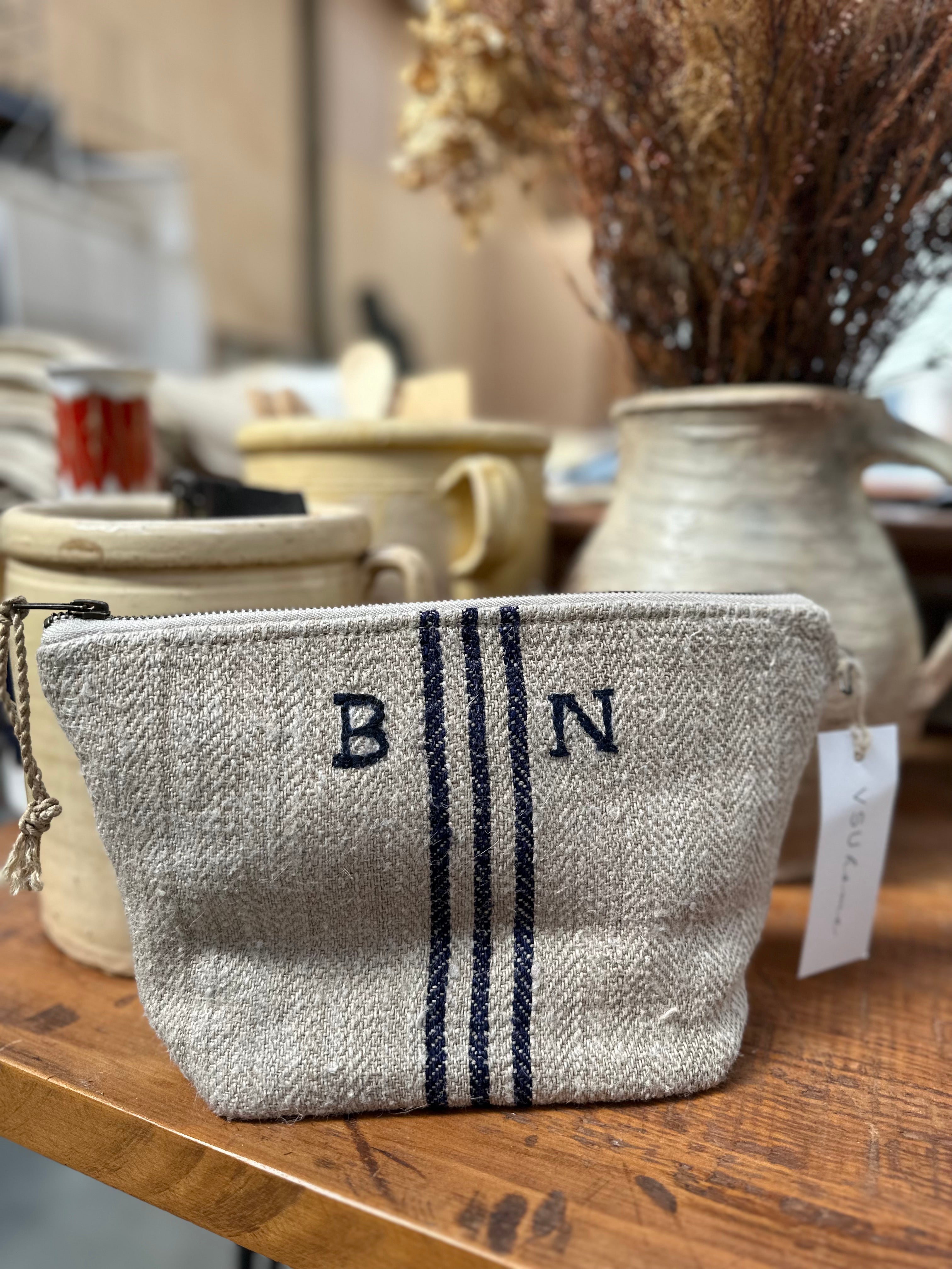 Monogram Grain-sack -Workers Pouch medium