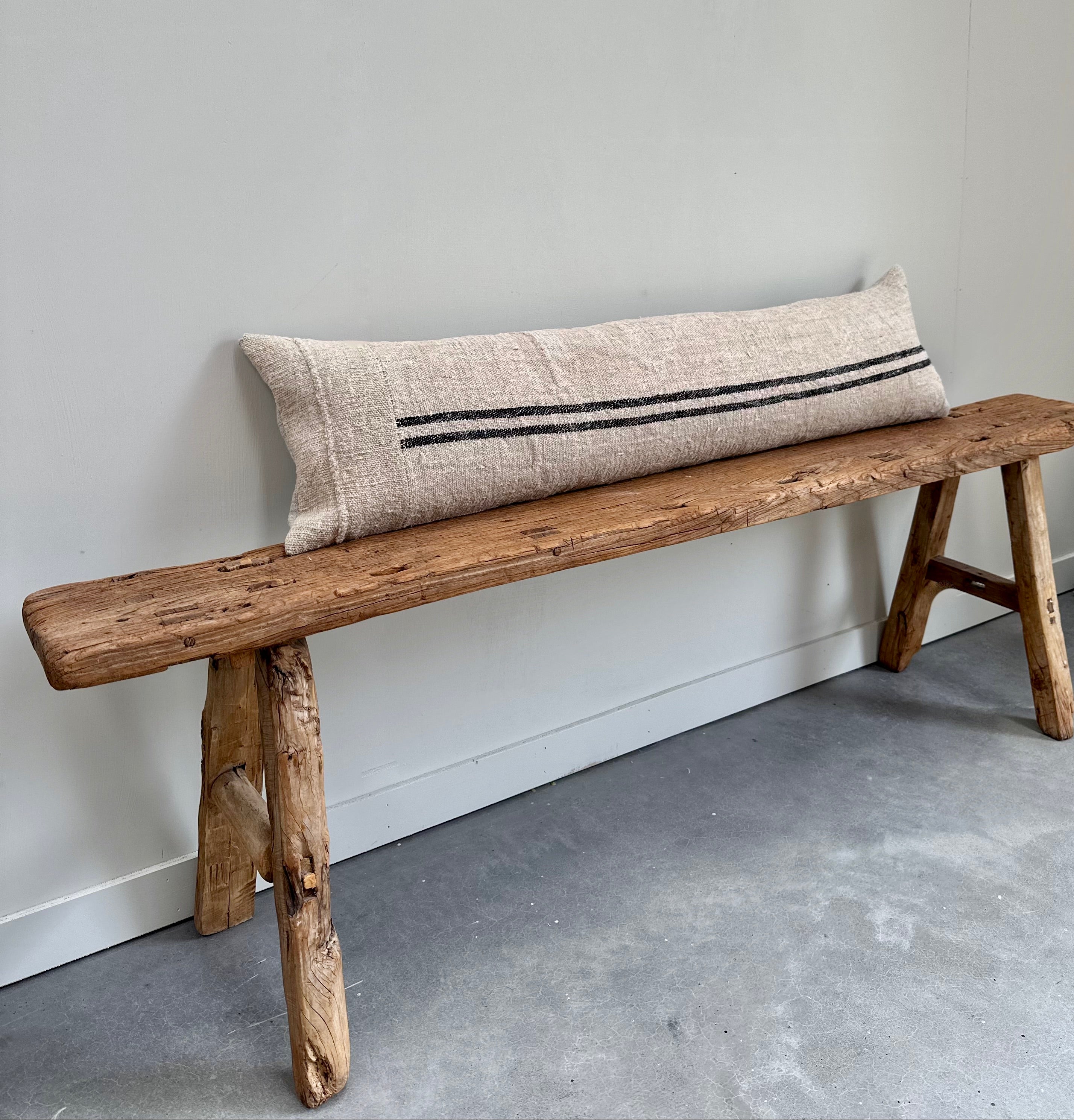 Oversized grain-sack Bolster 115 x 30 Black Stripe