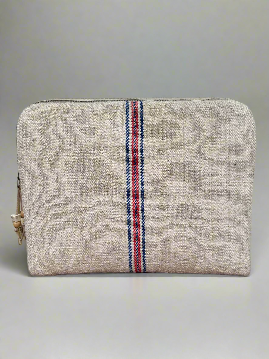Grain-sack Lap top Sleeve with authentic stripe.