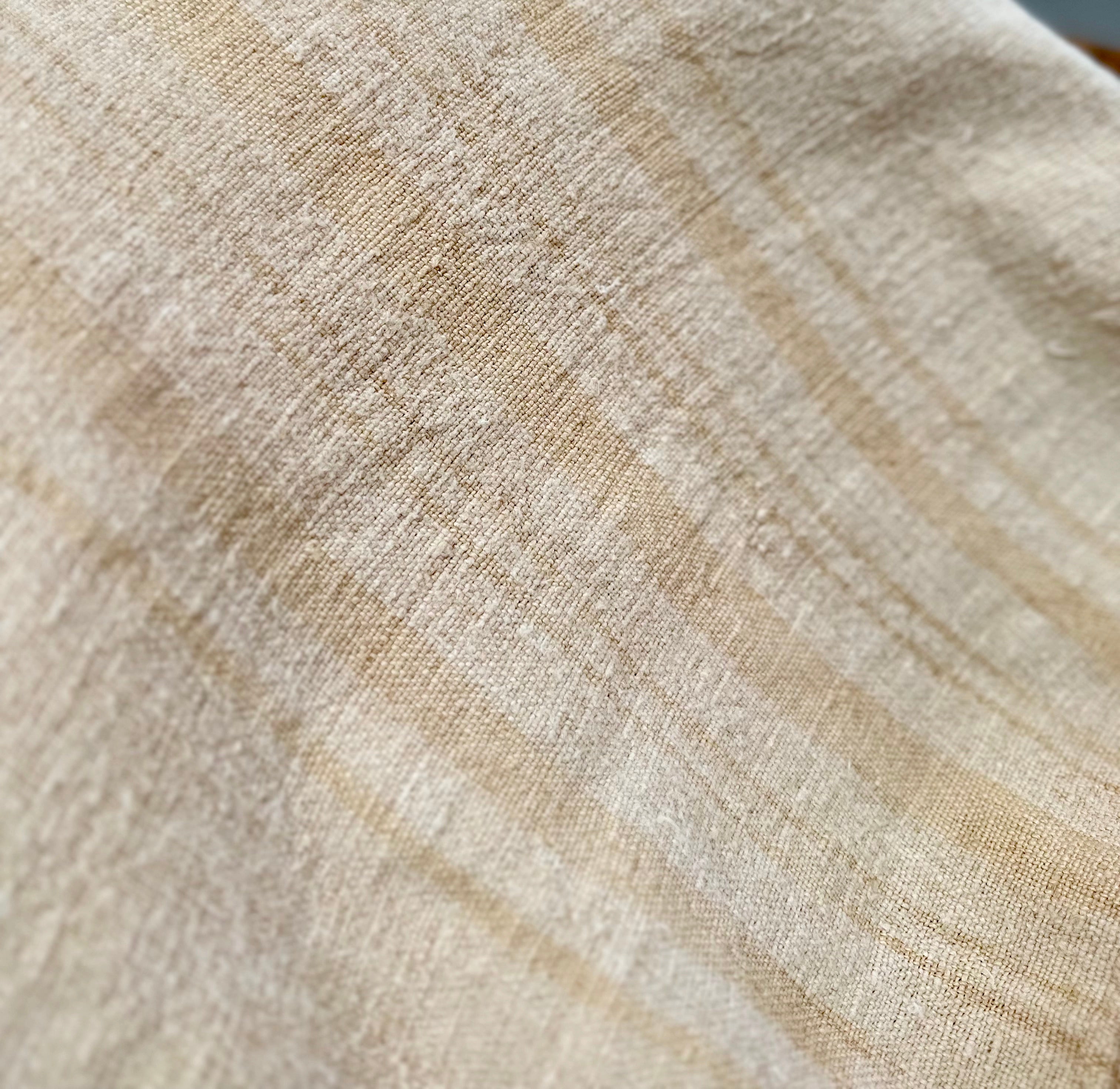 Grain-sack Pillow slip 100 x 40 oatmeal with tan stripe