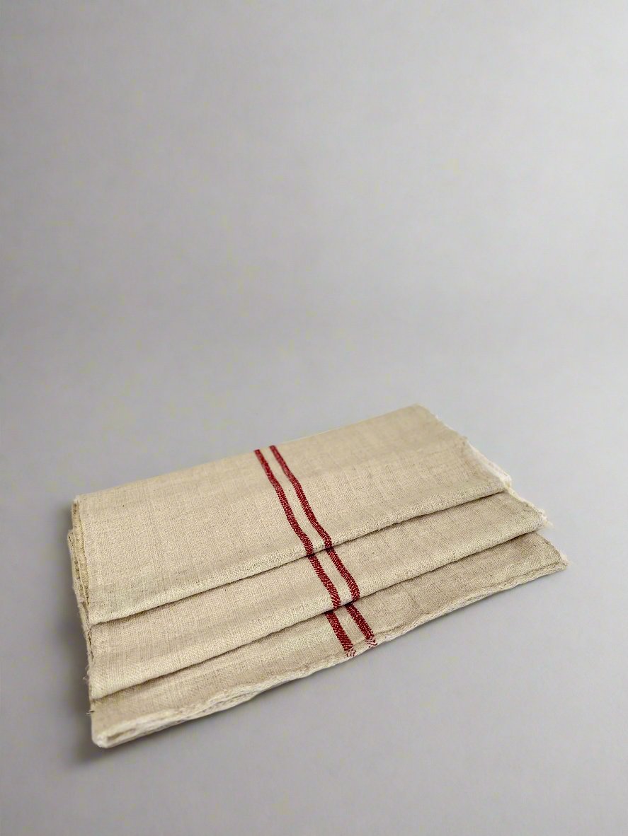 Grain-sack table runner- Red two stripe