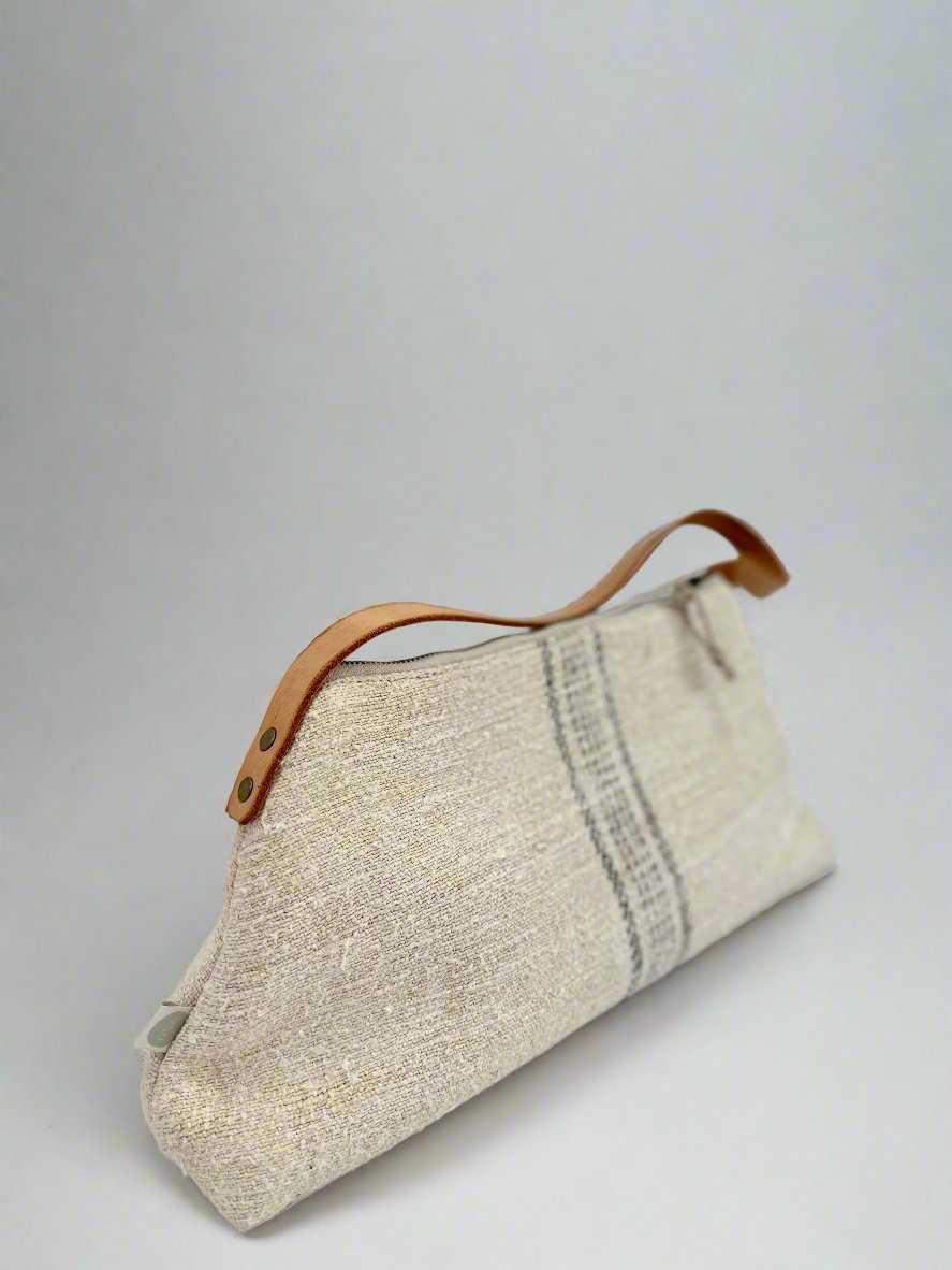 Catherine grain-sack shoulder bag black stripe