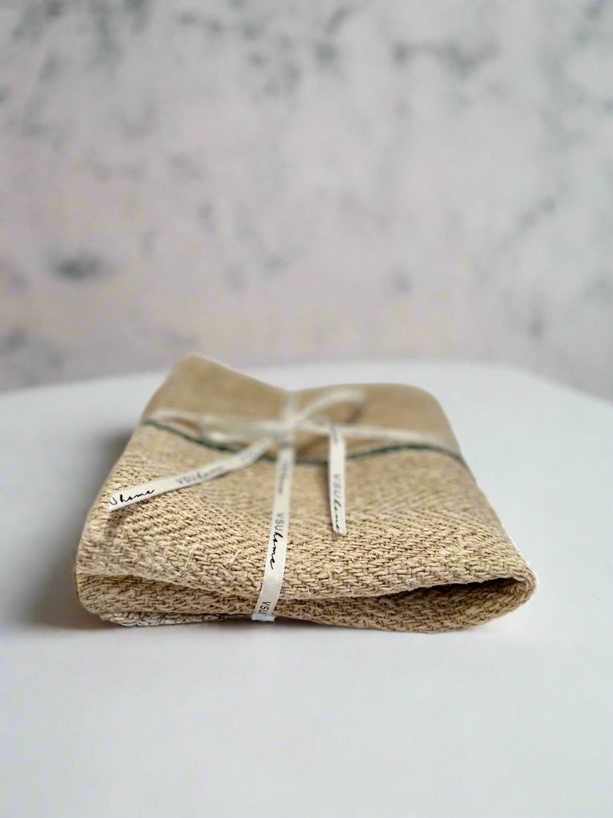 Grain-sack Placemat Green stripe