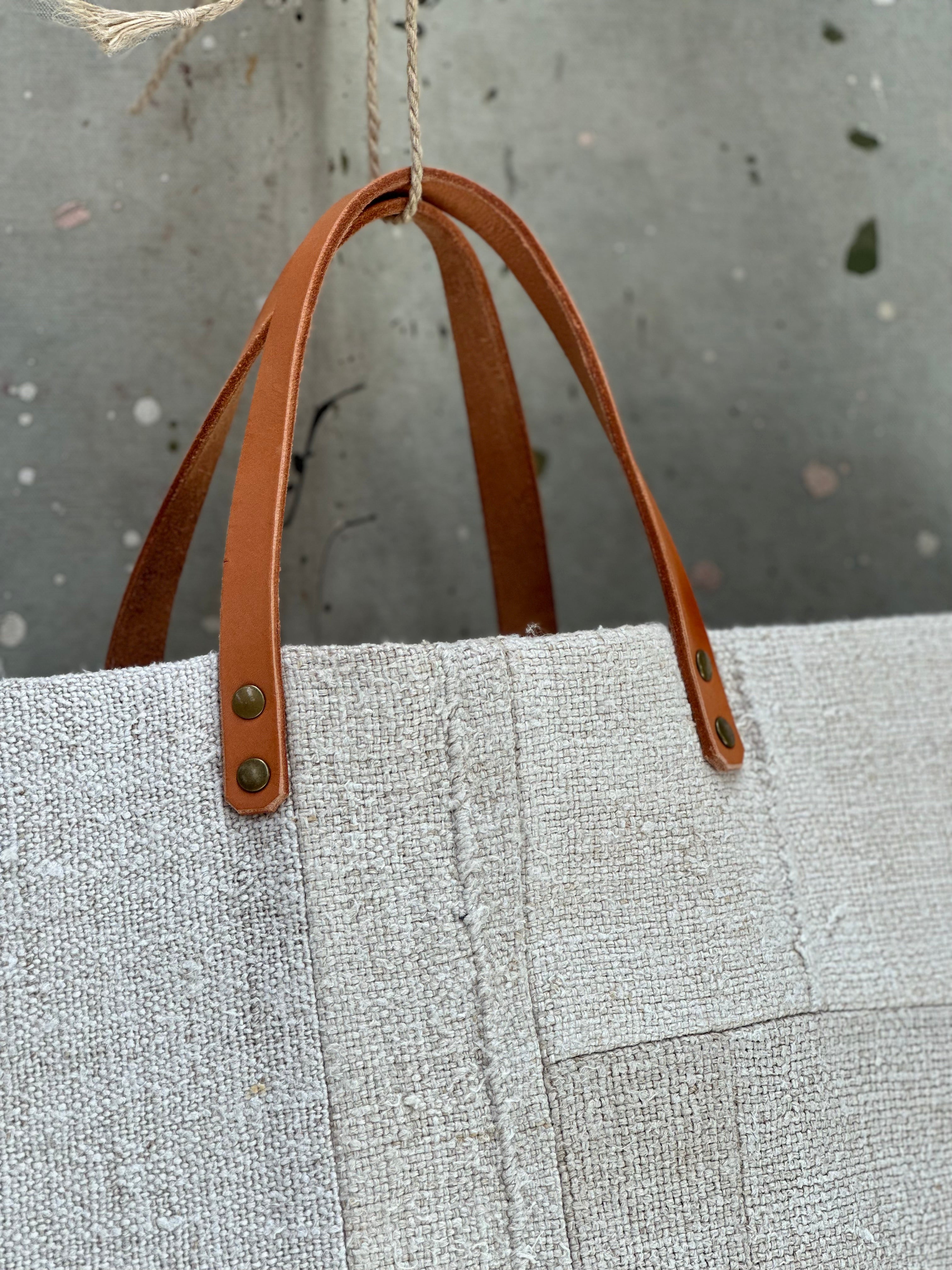 Grain-sack Boro inspired Tote bag