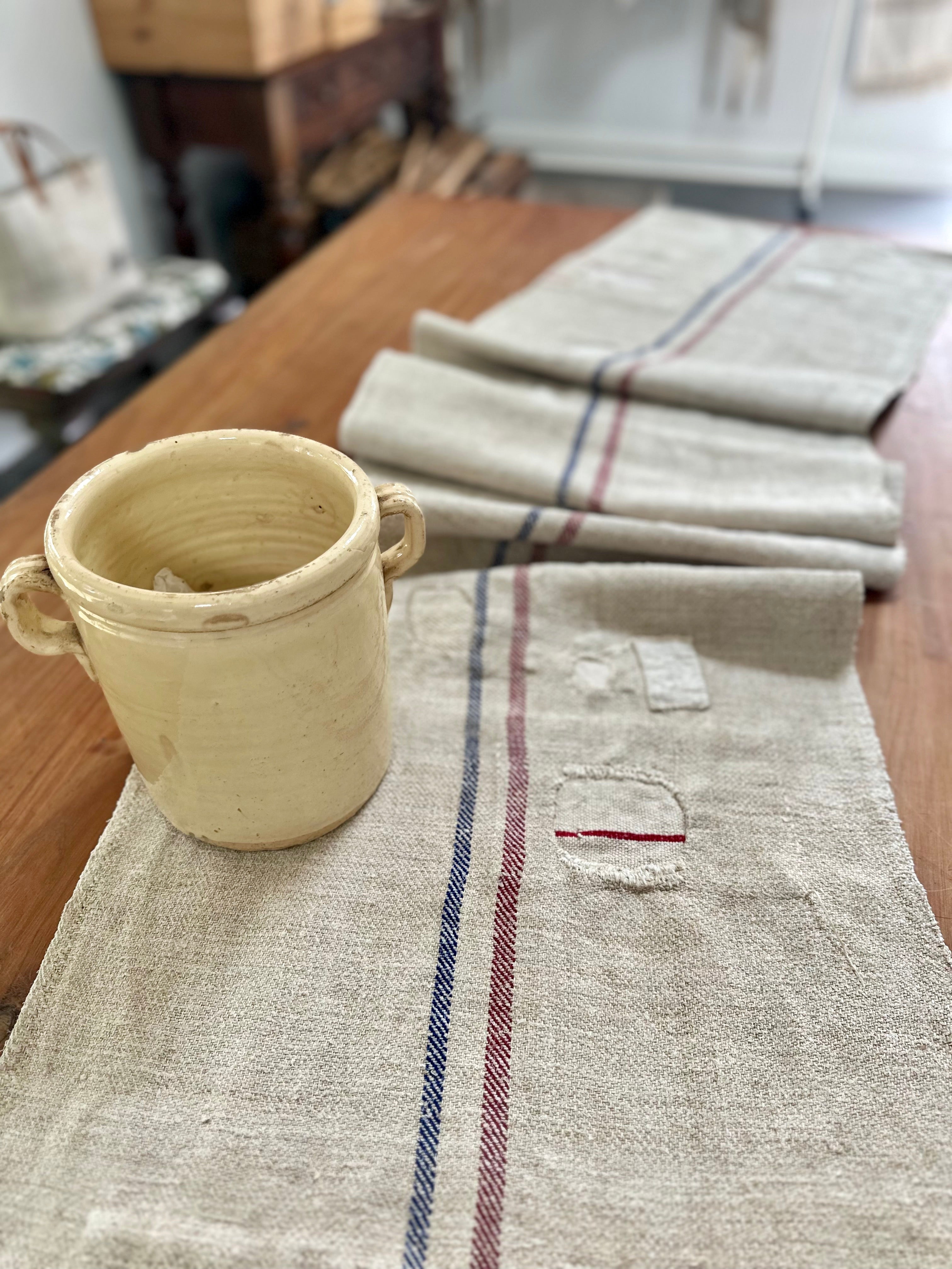 Boro inspired patched grainsack Table Runner