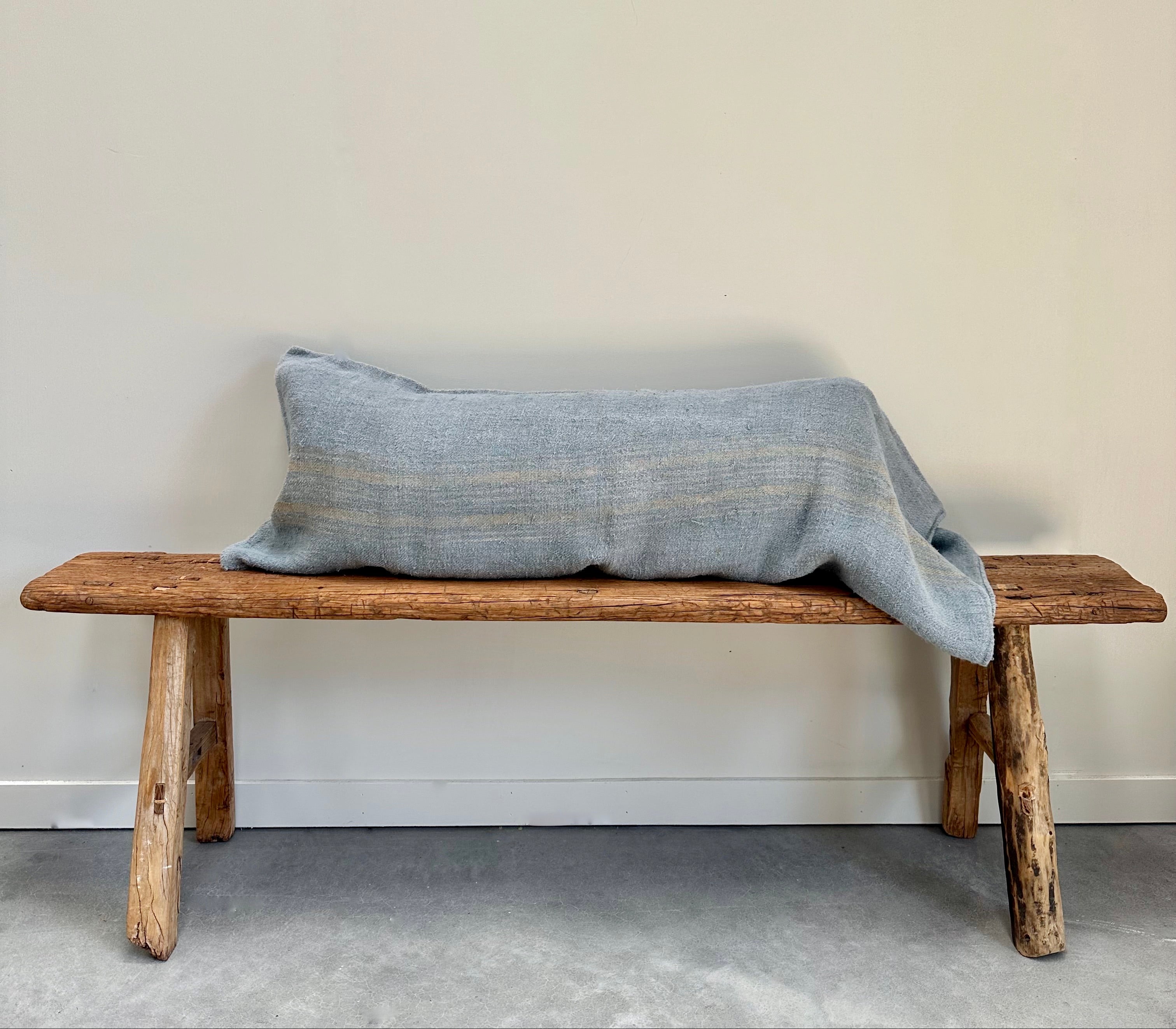 Grain-sack Pillow slip 100 x 40 Corn flower blue & gold stripe