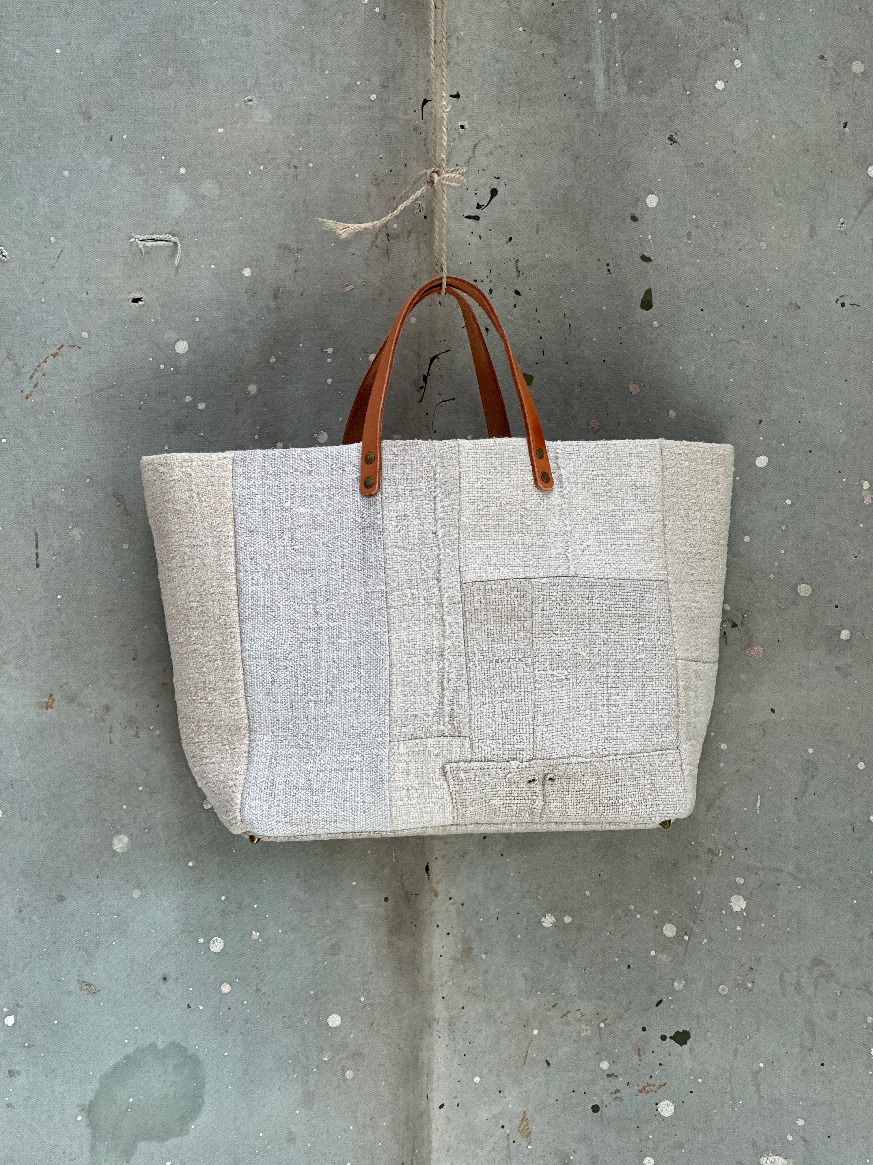 Grain-sack Boro inspired Tote bag