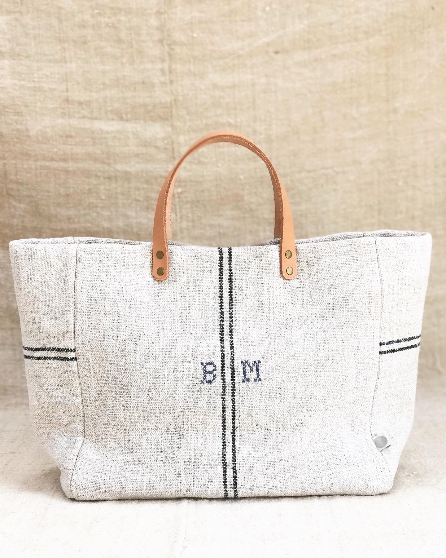 Monogram Grain-sack tote