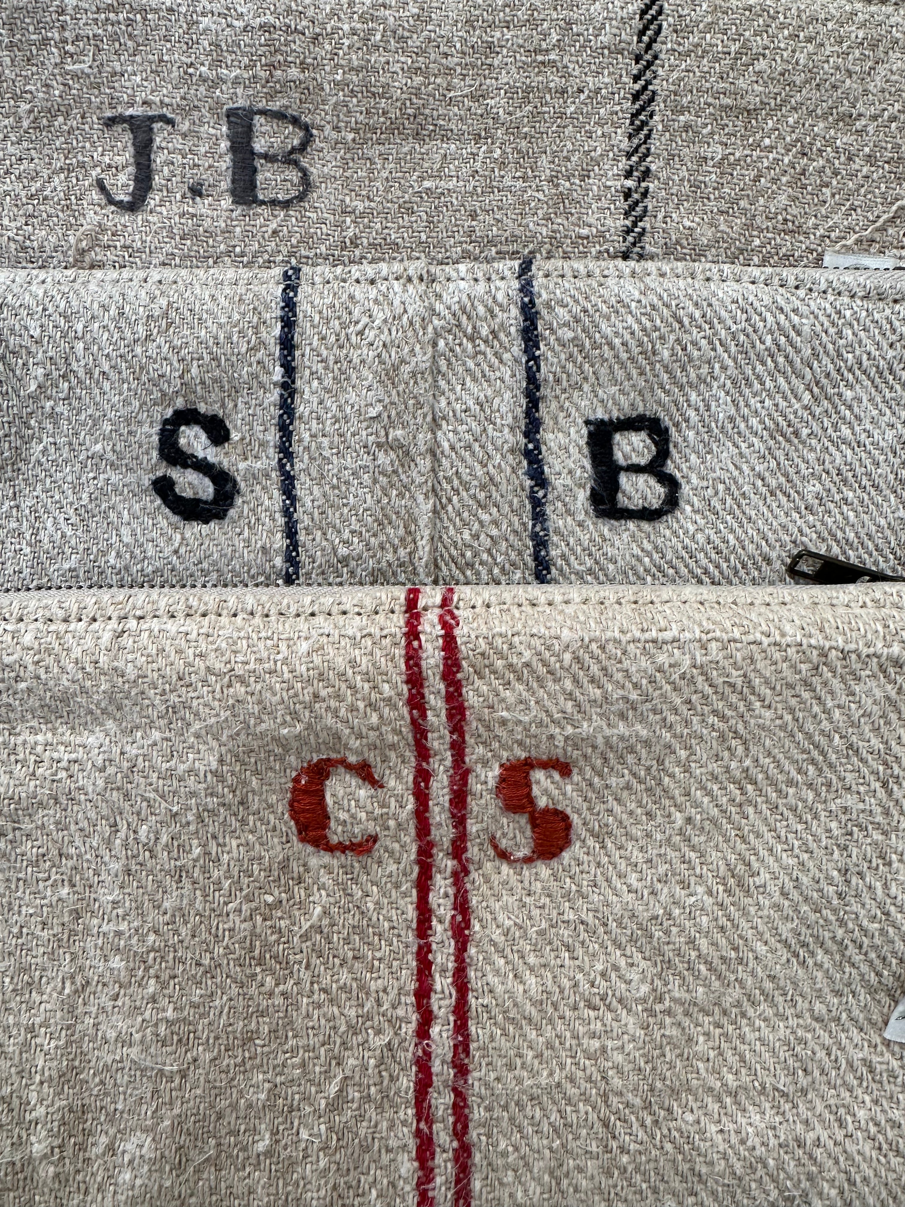 Monogram Grain-sack -Workers Pouch medium