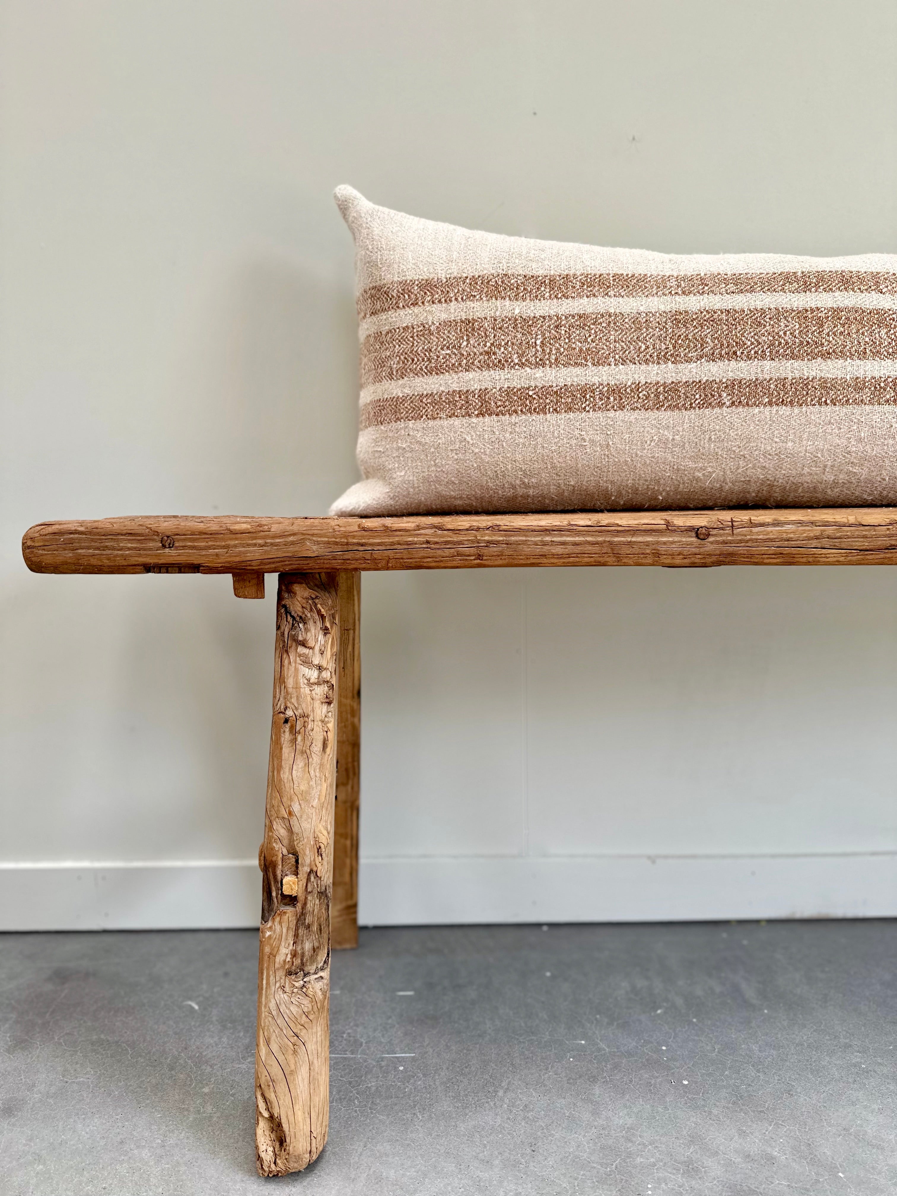 Oversized grain-sack Bolster 126 x 34 Tan stripe