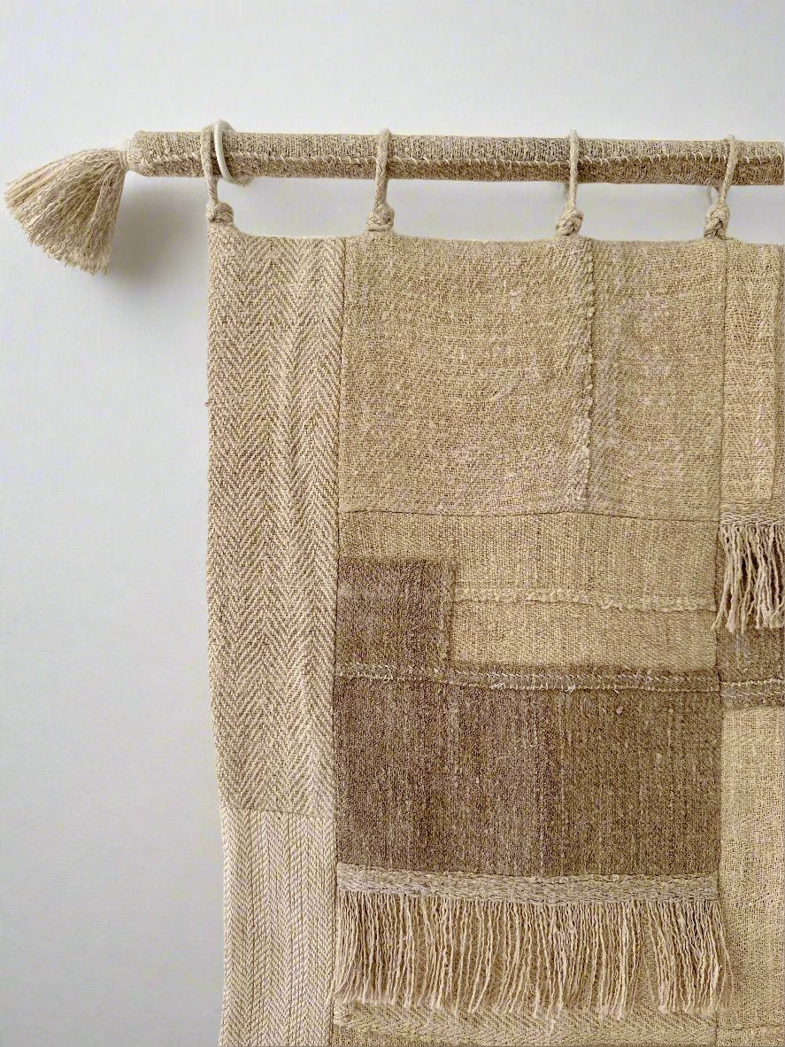 'Contained within' grain-sack wall art