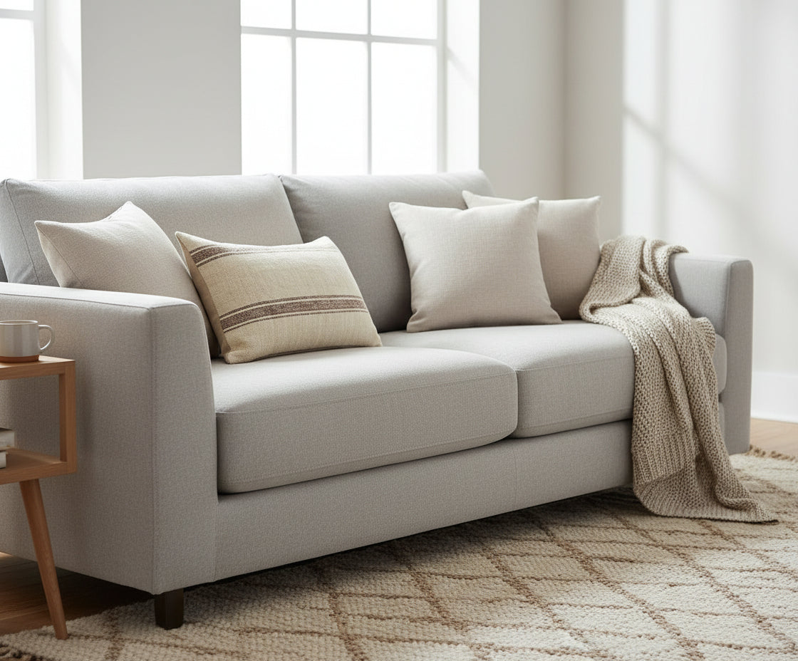 Grain-sack cushion 60 x 40 Burgundy Stripe