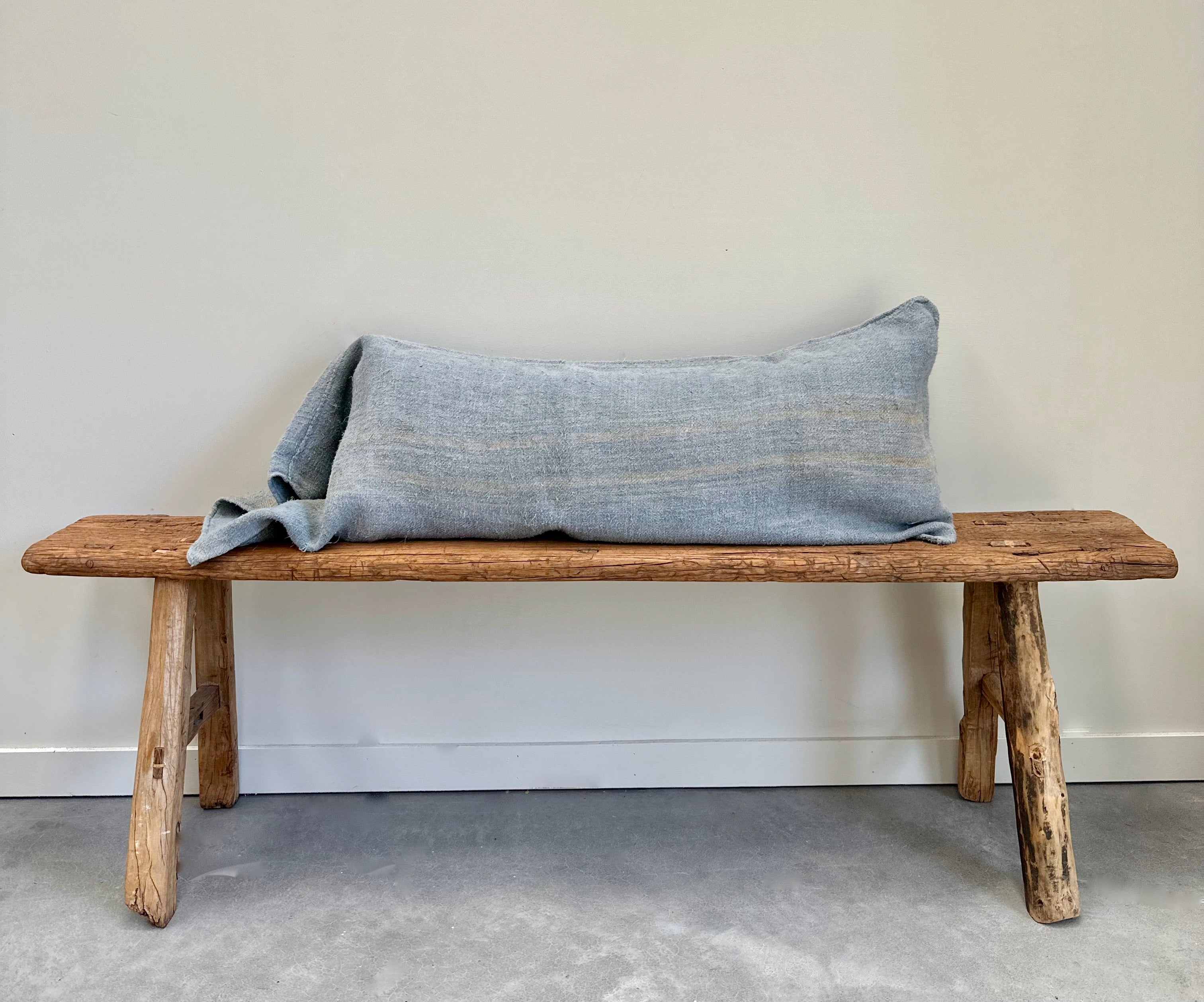 Grain-sack Pillow slip 100 x 40 Corn flower blue & gold stripe