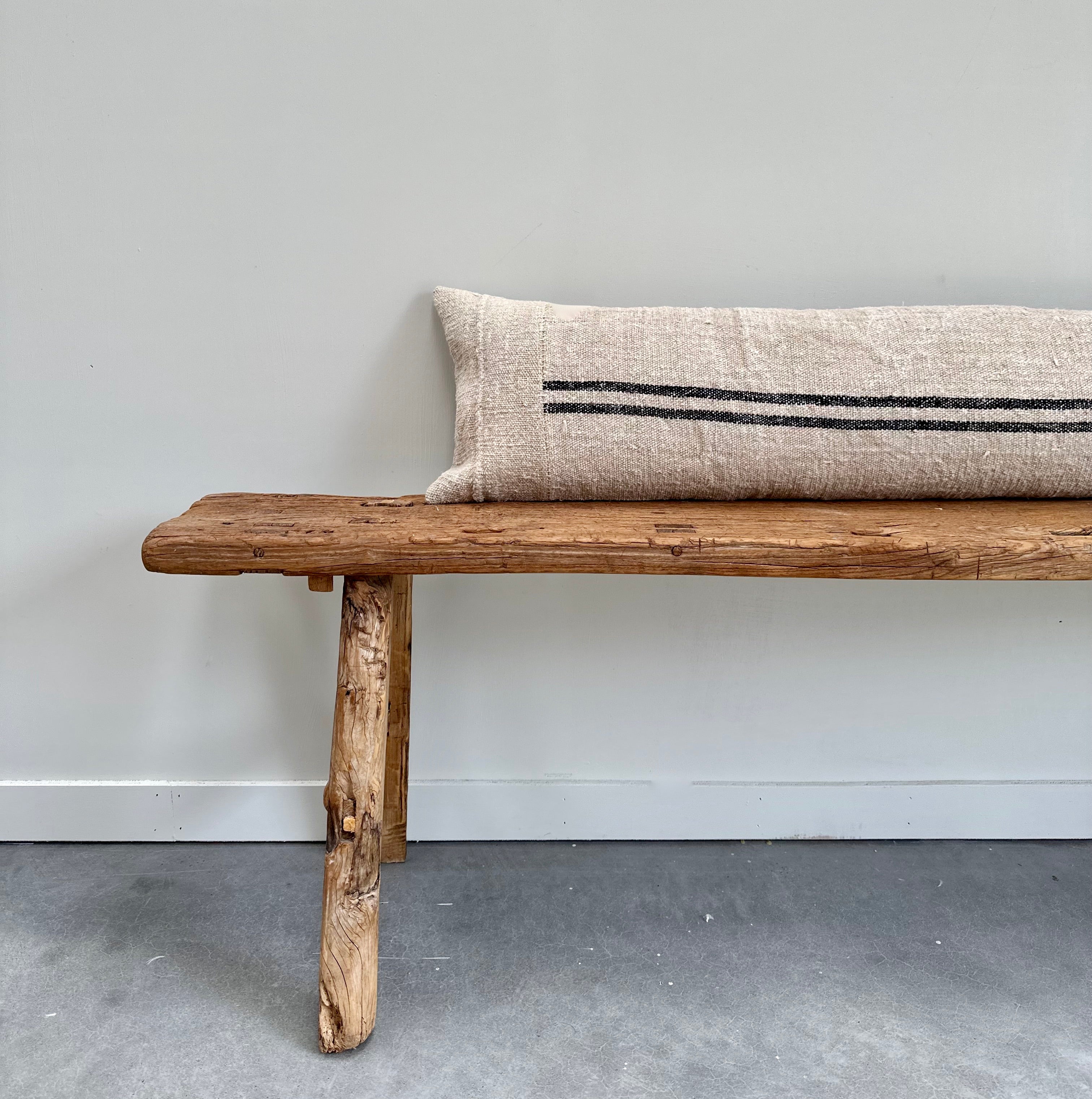 Oversized grain-sack Bolster 115 x 30 Black Stripe
