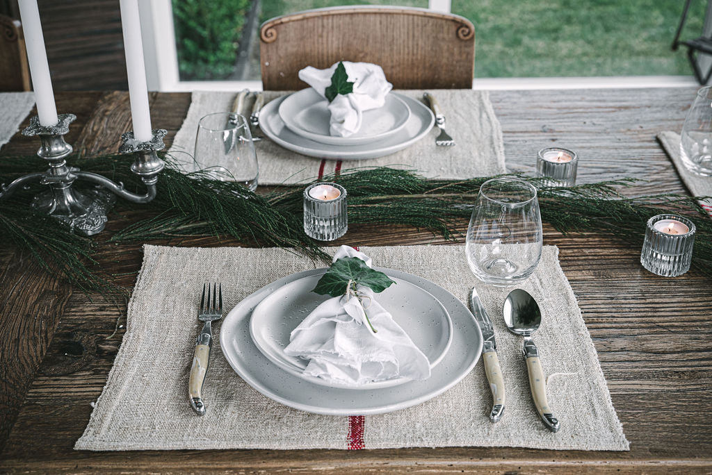 Grain-sack Placemat Red stripe x 6 bundle