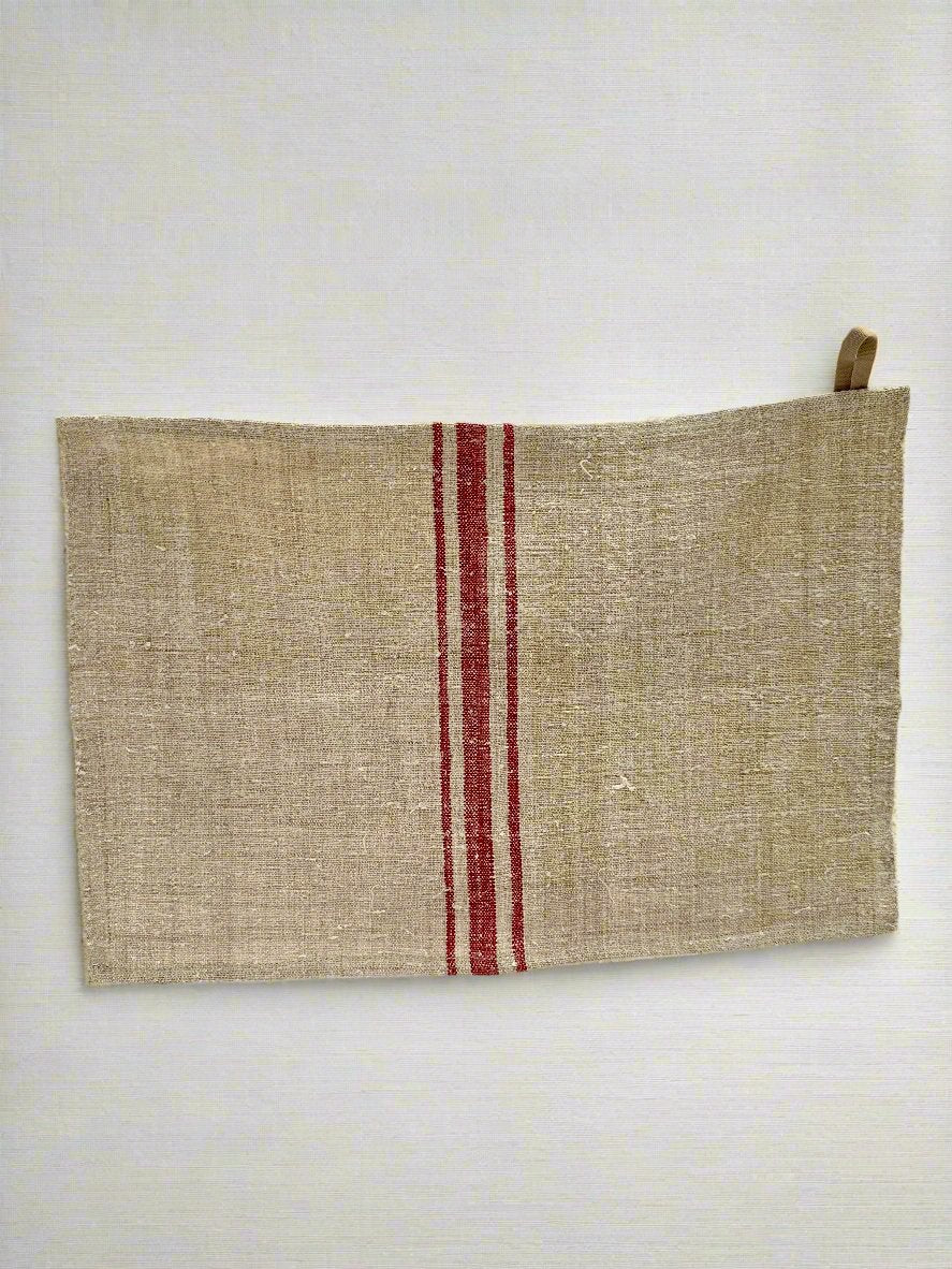 Grain-sack Placemat Red stripe