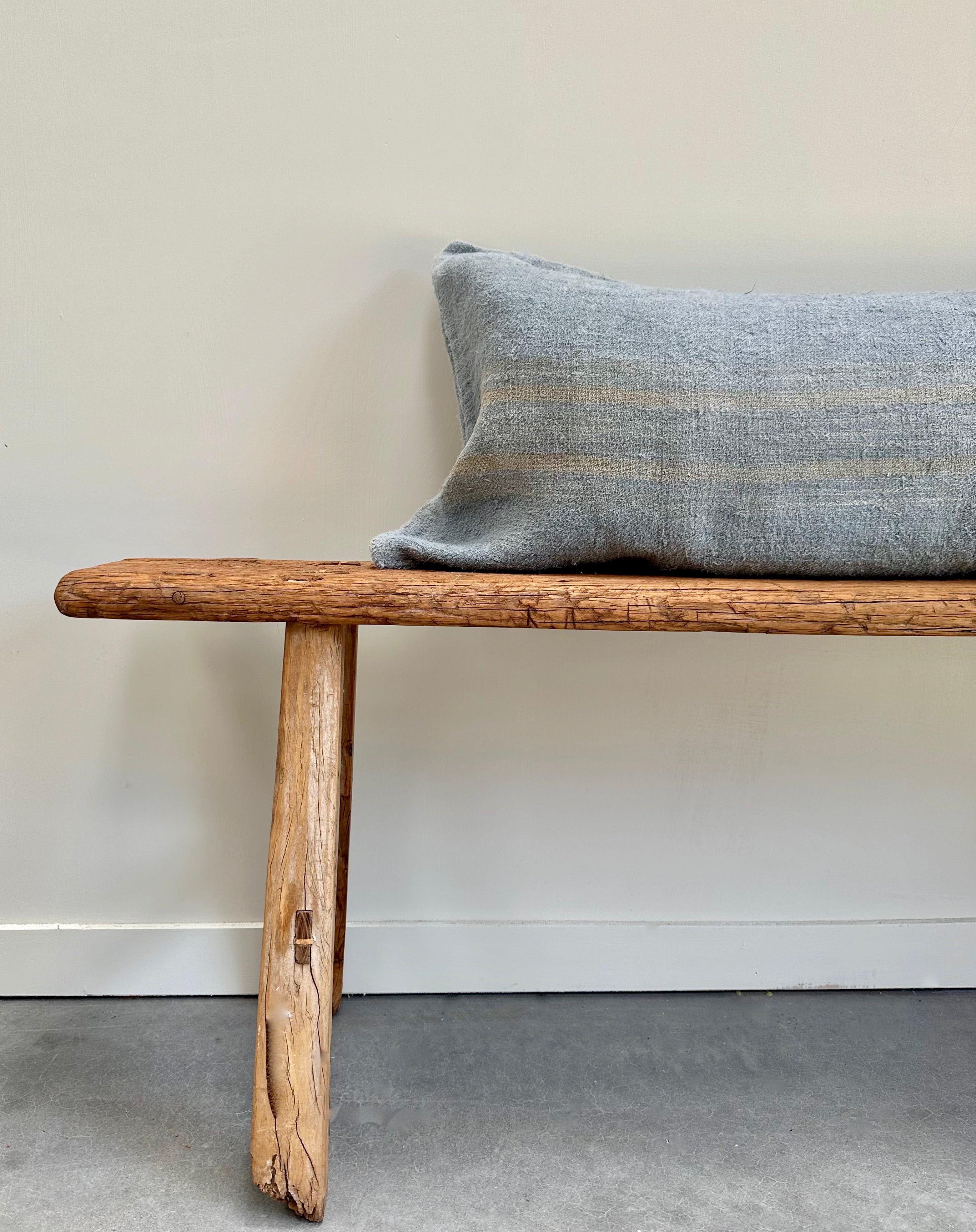 Grain-sack Pillow slip 100 x 40 Corn flower blue & gold stripe