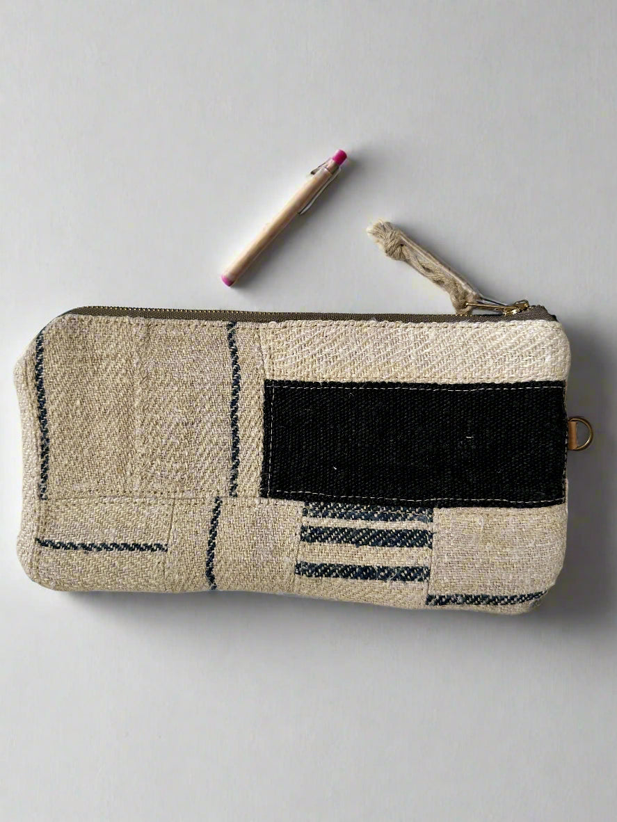 Grain-sack perfectly patched pencil case- various