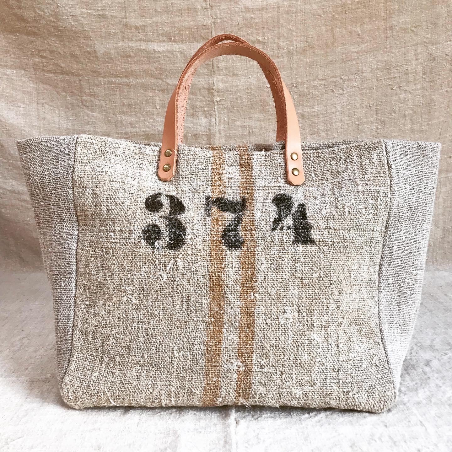 Monogram Grain-sack tote