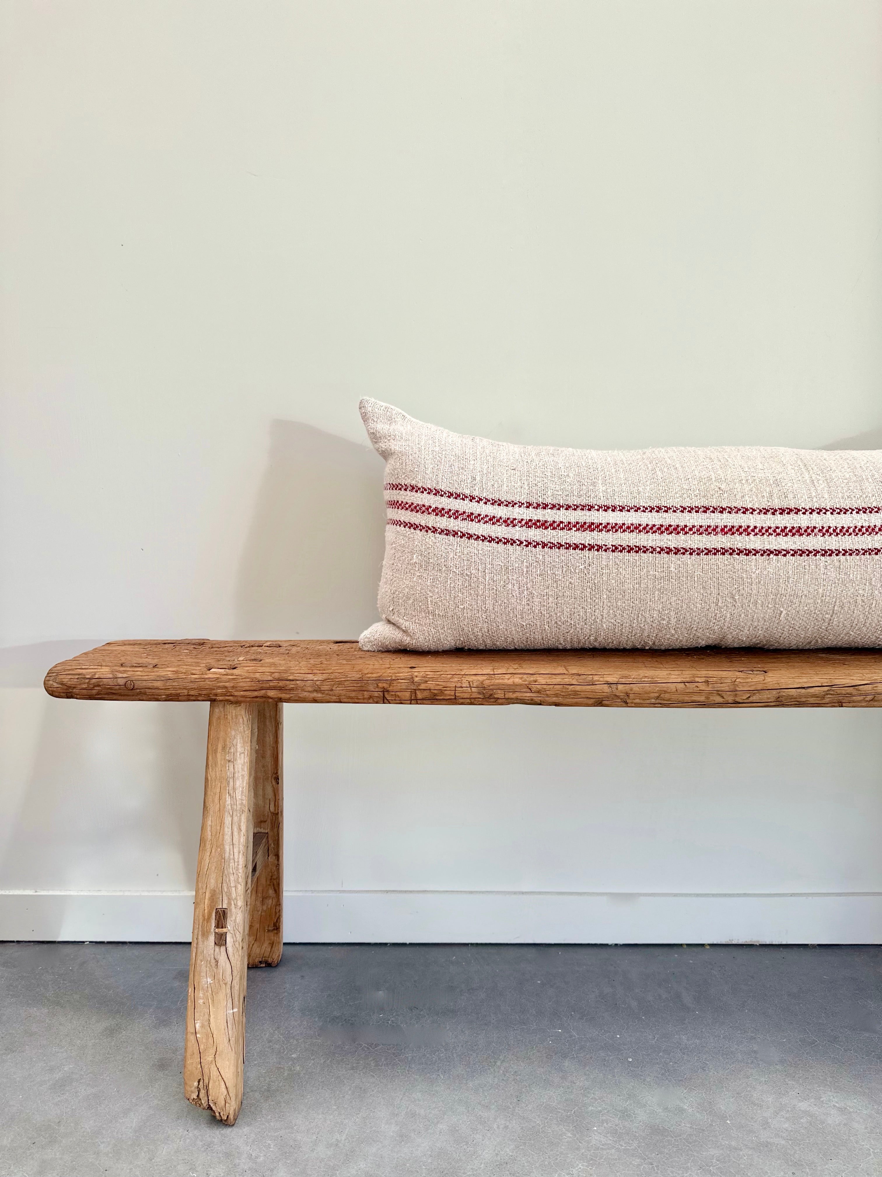 Grain-sack Bolster 100 x 40 - Red stripe