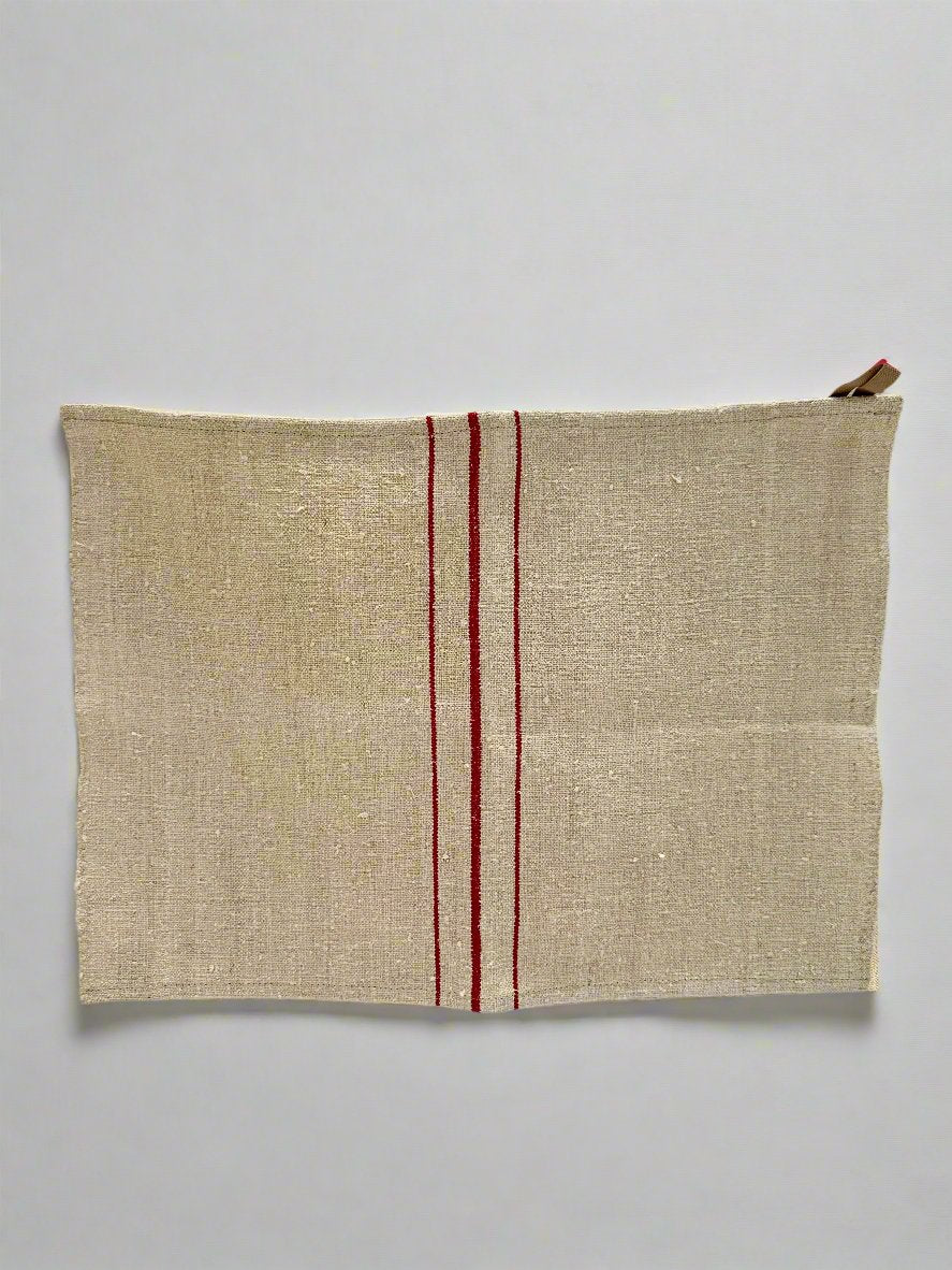 Grain-sack Placemat Red stripe