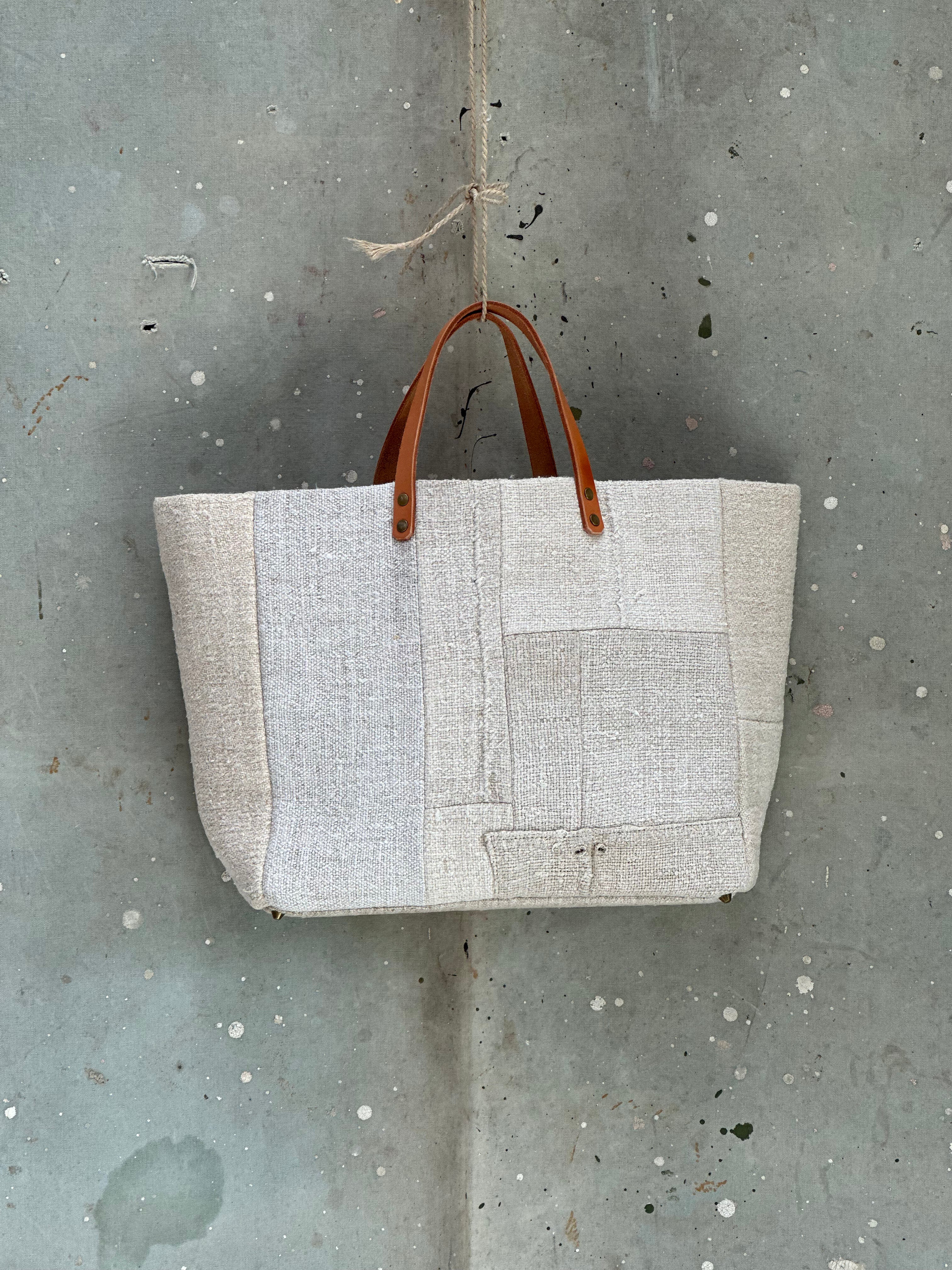 Grain-sack Boro inspired  Tote bag