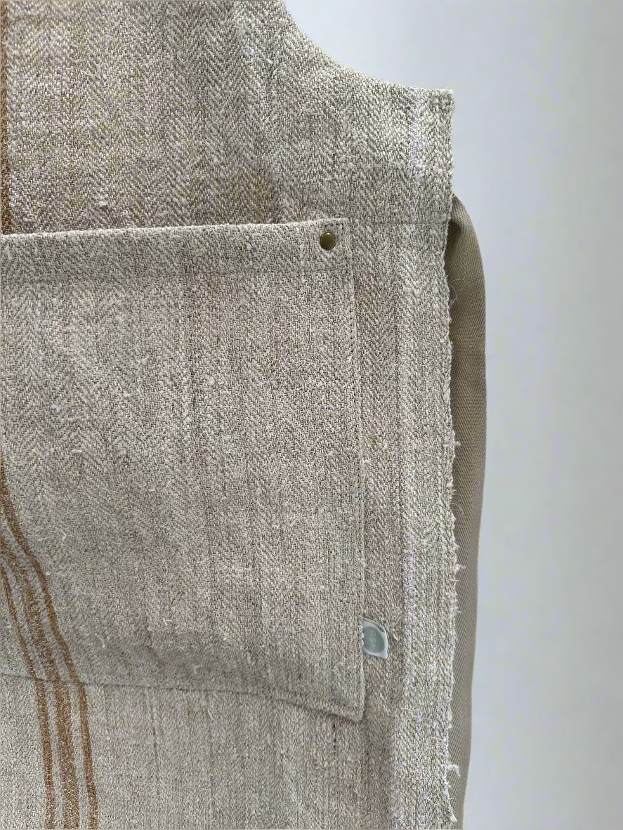 Heritage Grain-sack Apron camel stripe