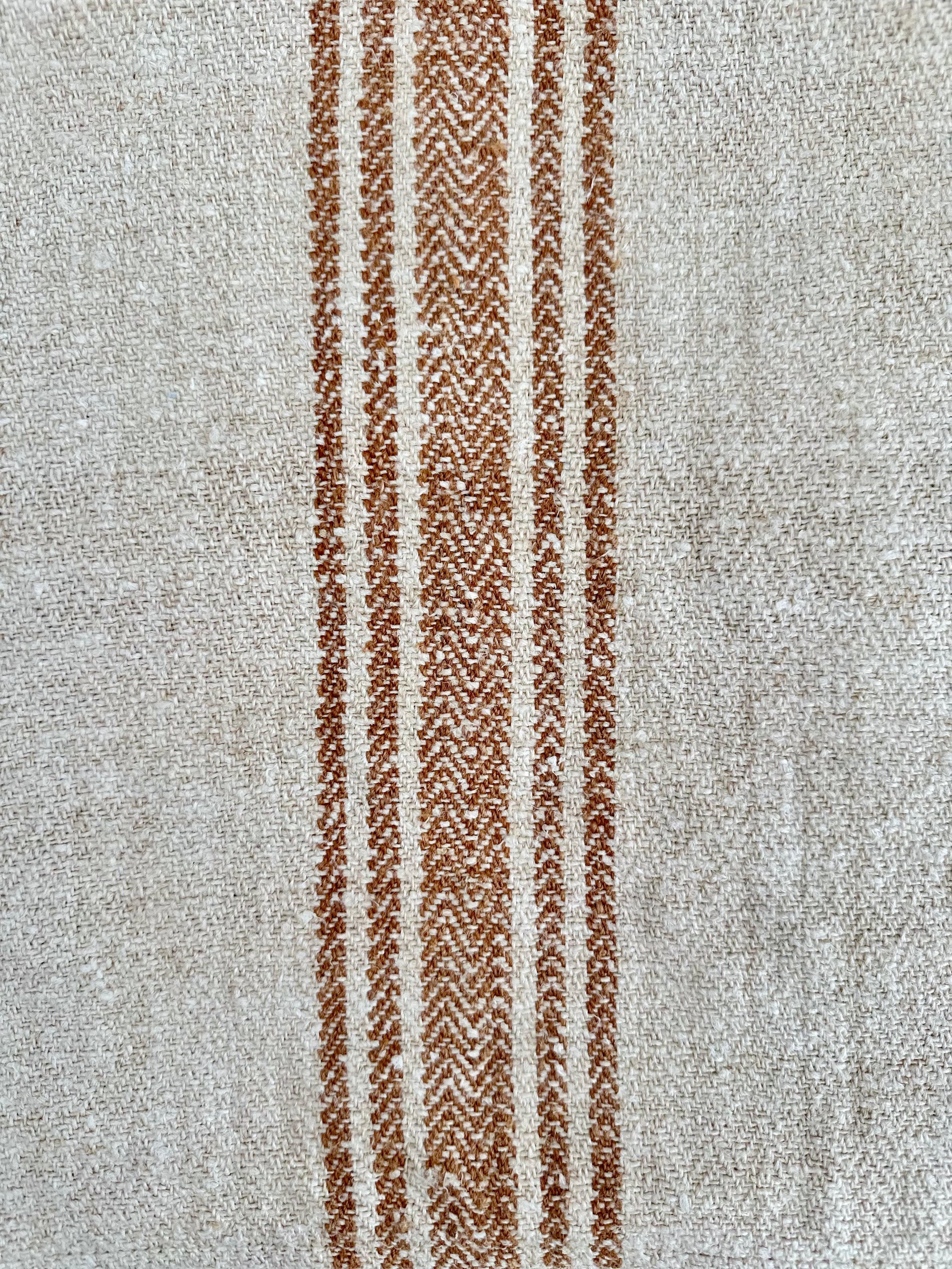 Grain-sack table runner- Tan stripe