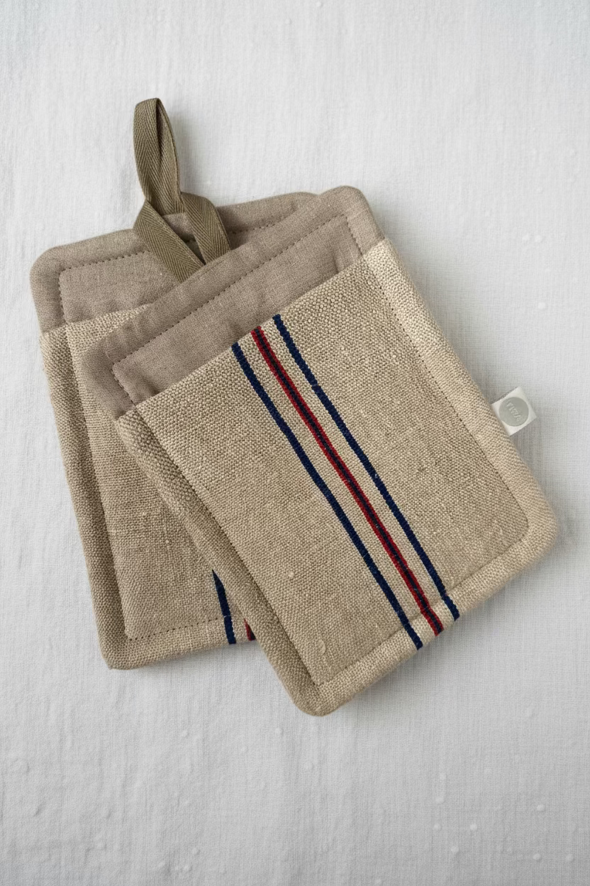 Grain-sack pot holders - pair.