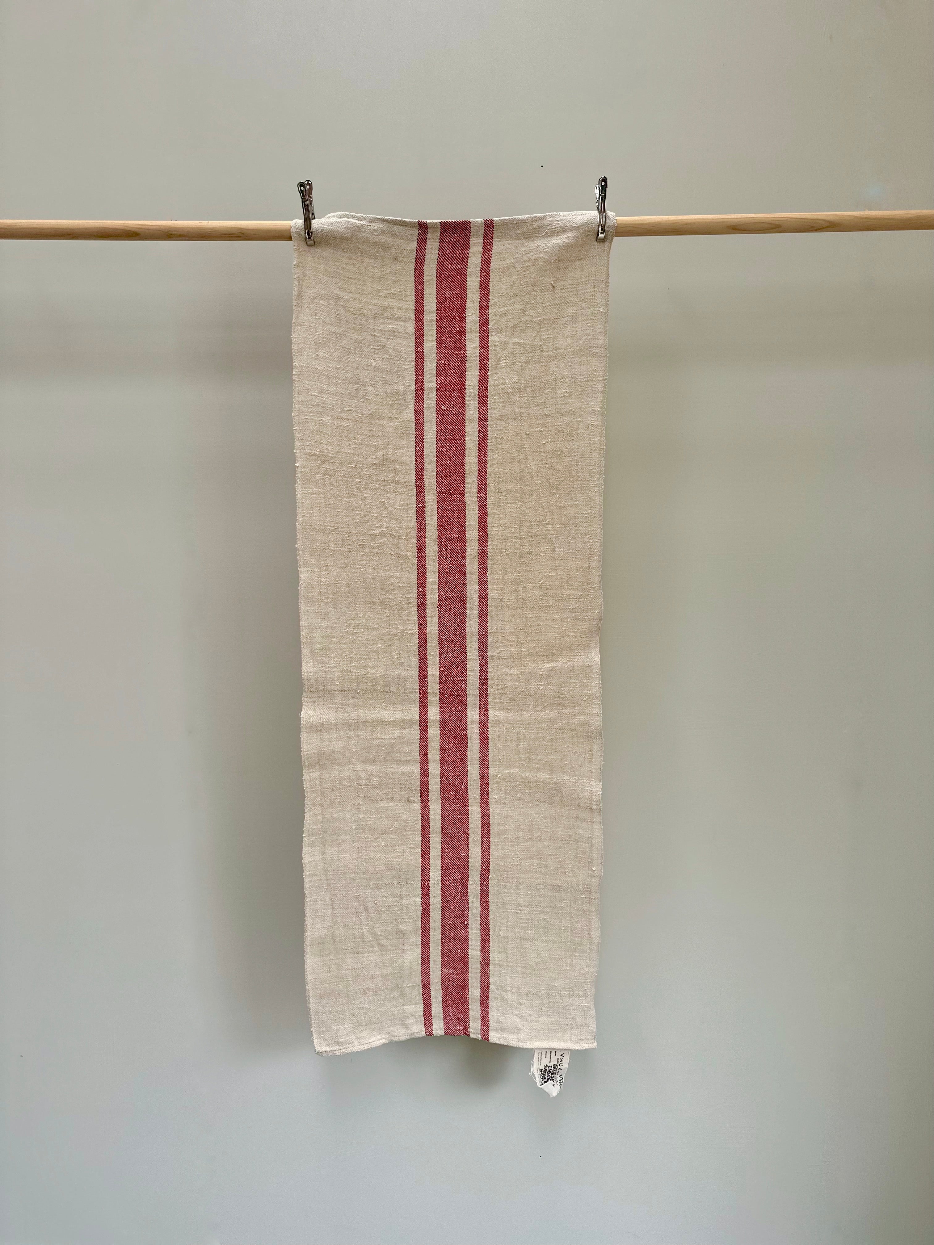 Grain-sack table runner- Red stripe