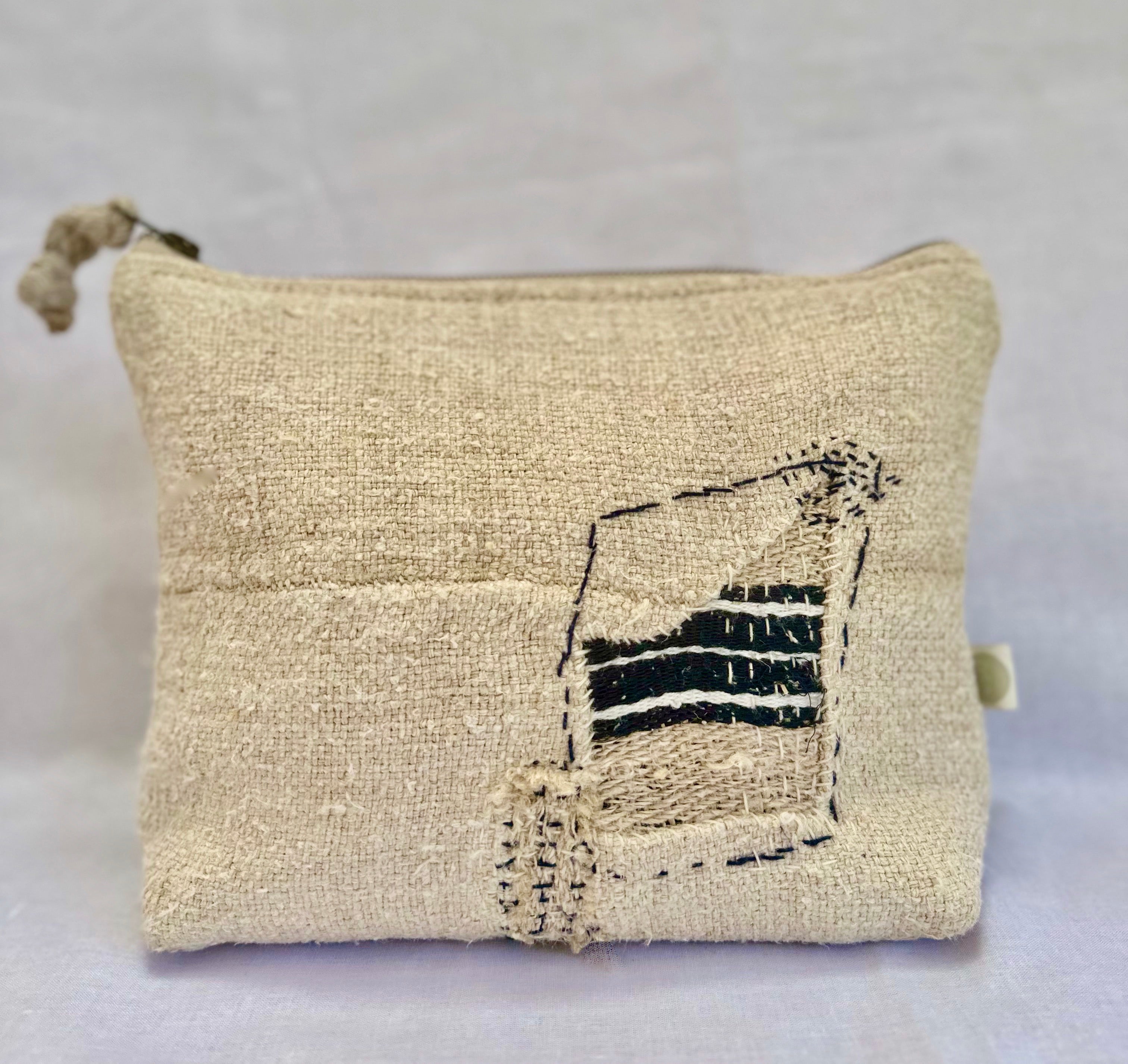 Grain-sack Boro inspired Workers Pouch - Large