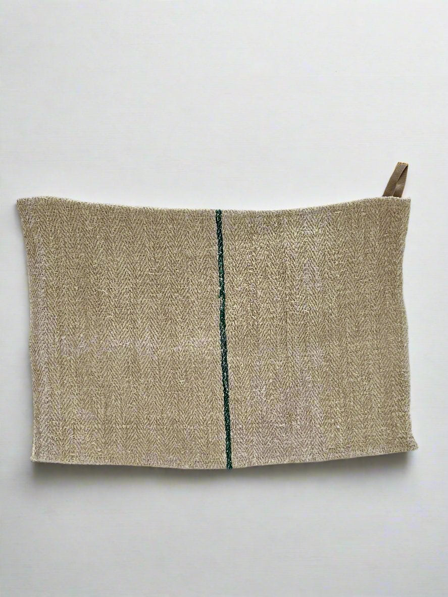 Grain-sack Placemat Green stripe