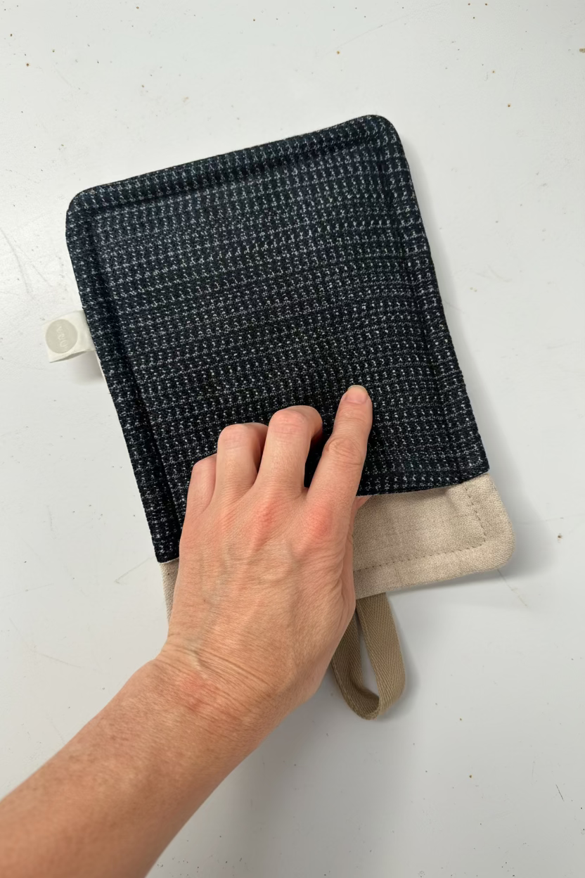 Grain-sack pot holders - pair.