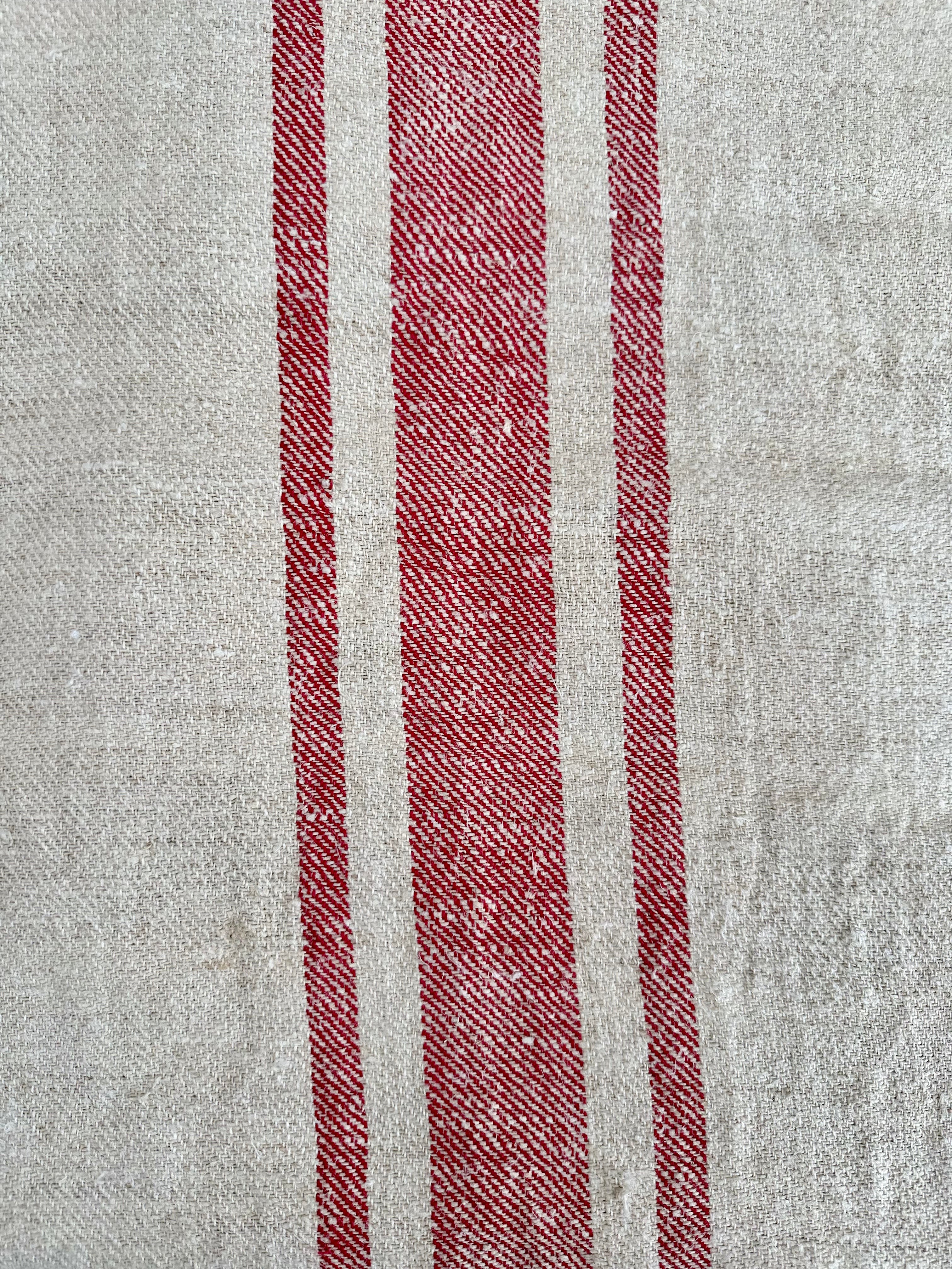 Grain-sack table runner- Red stripe