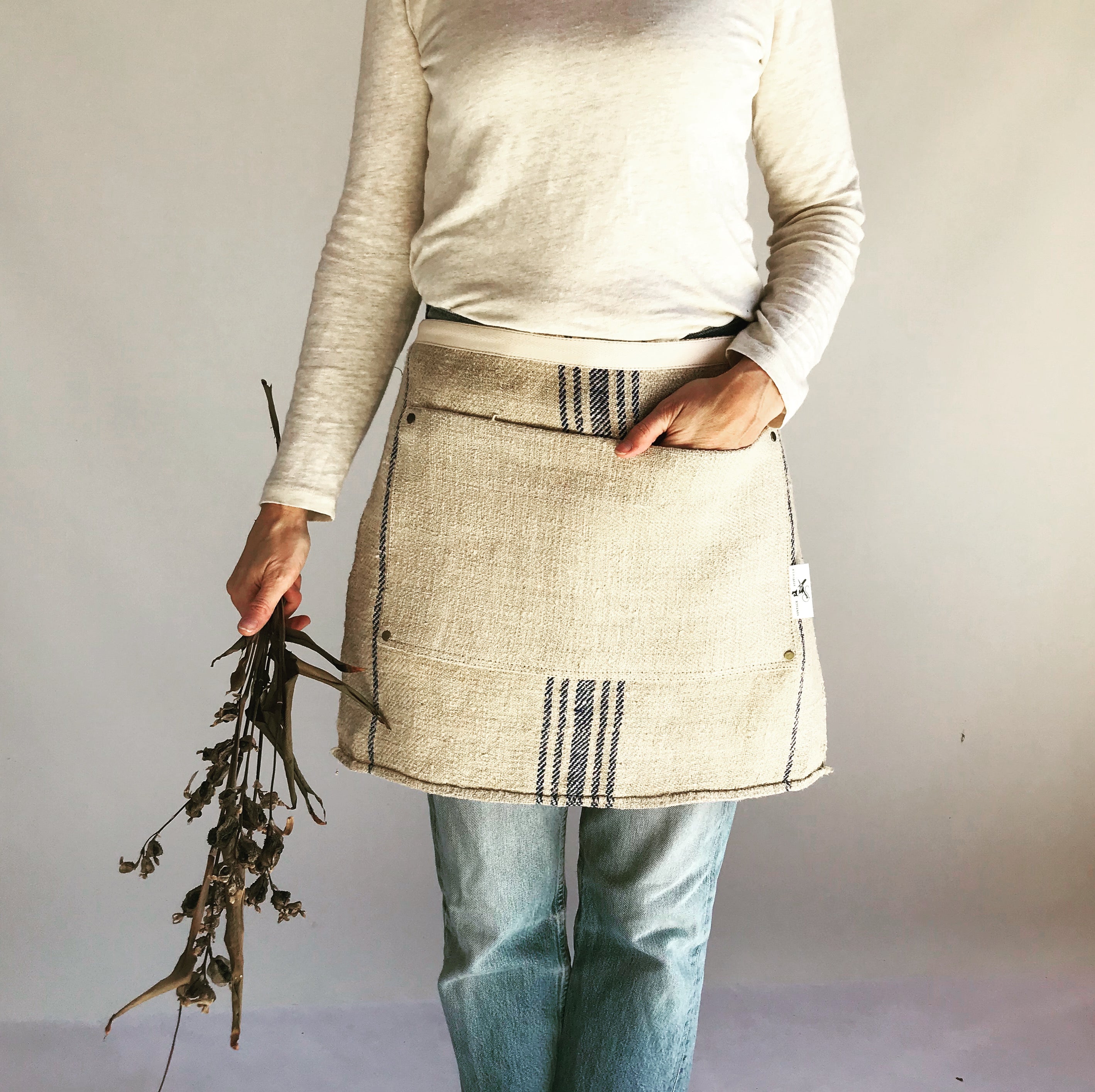 Barista Apron in Grain-sack