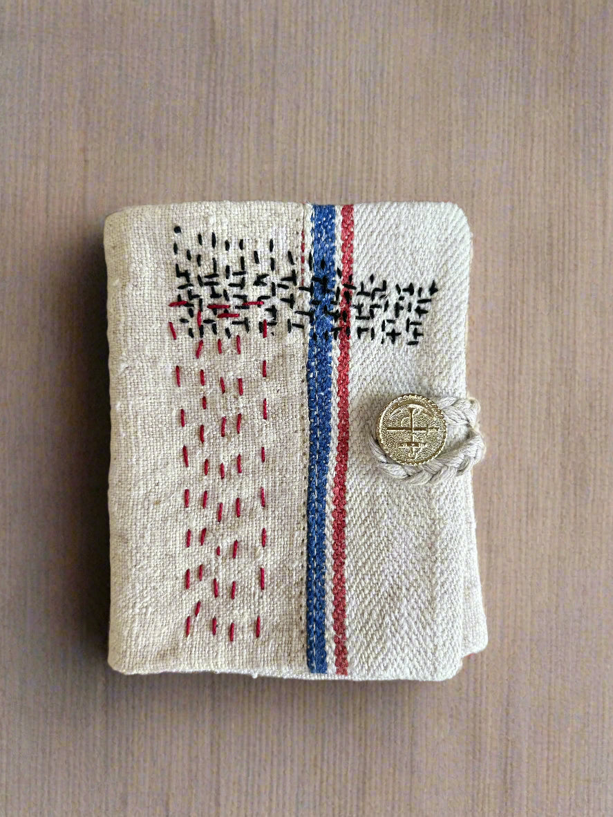 Patched grain-sack needle book case