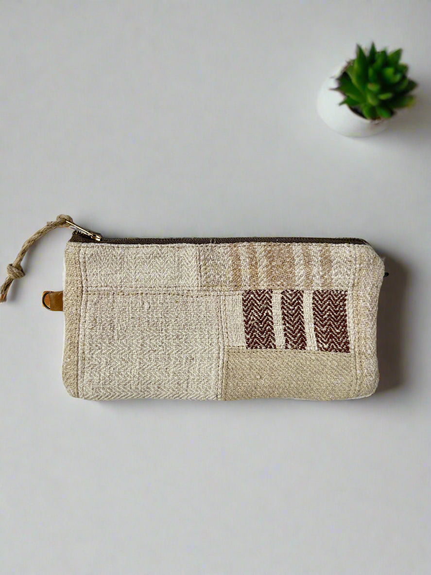 Grain-sack perfectly patched pencil case- various