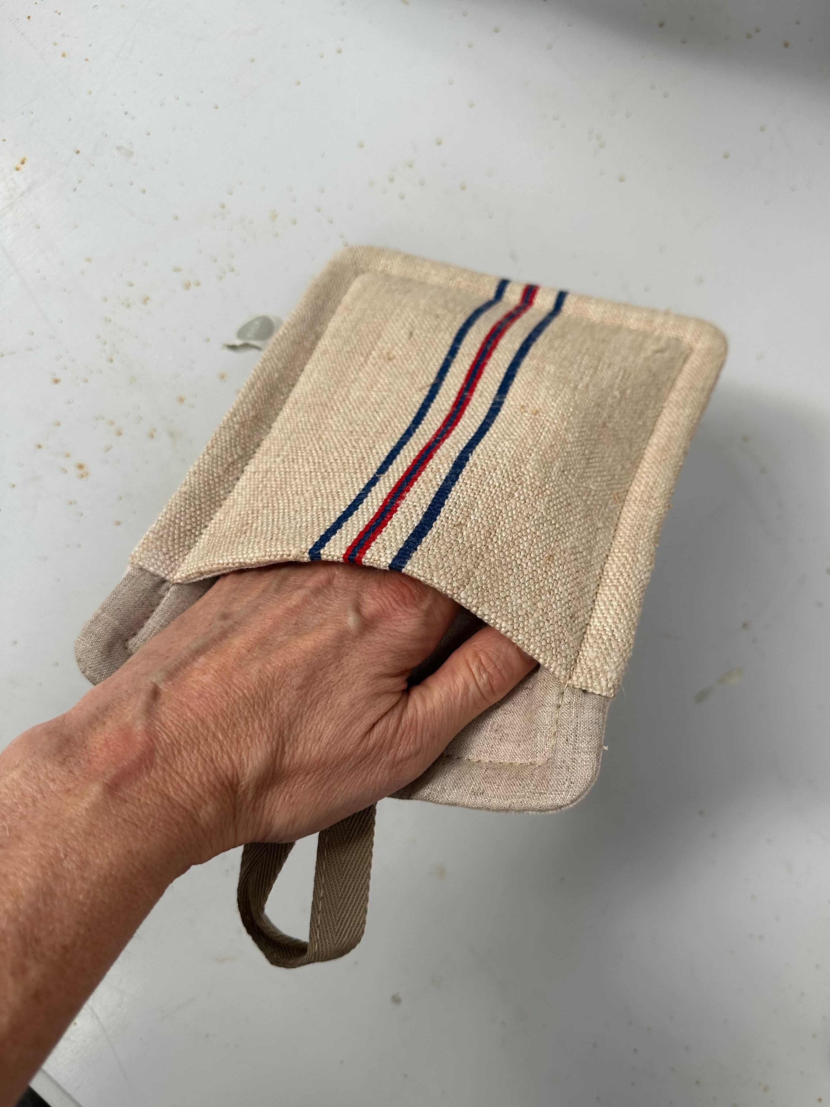 Grain-sack pot holders - pair.