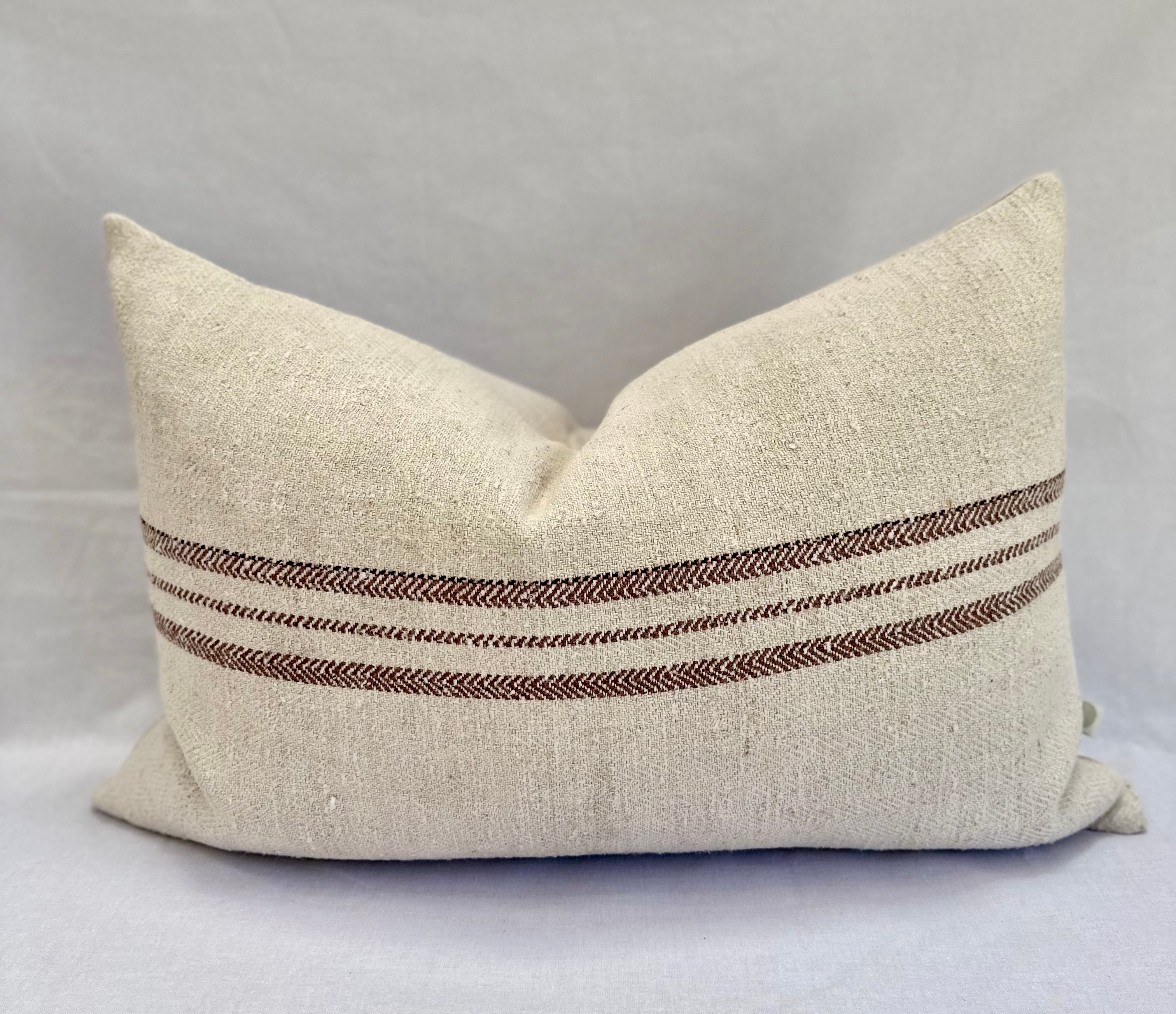 Grain-sack cushion 60 x 40 Brown Stripe