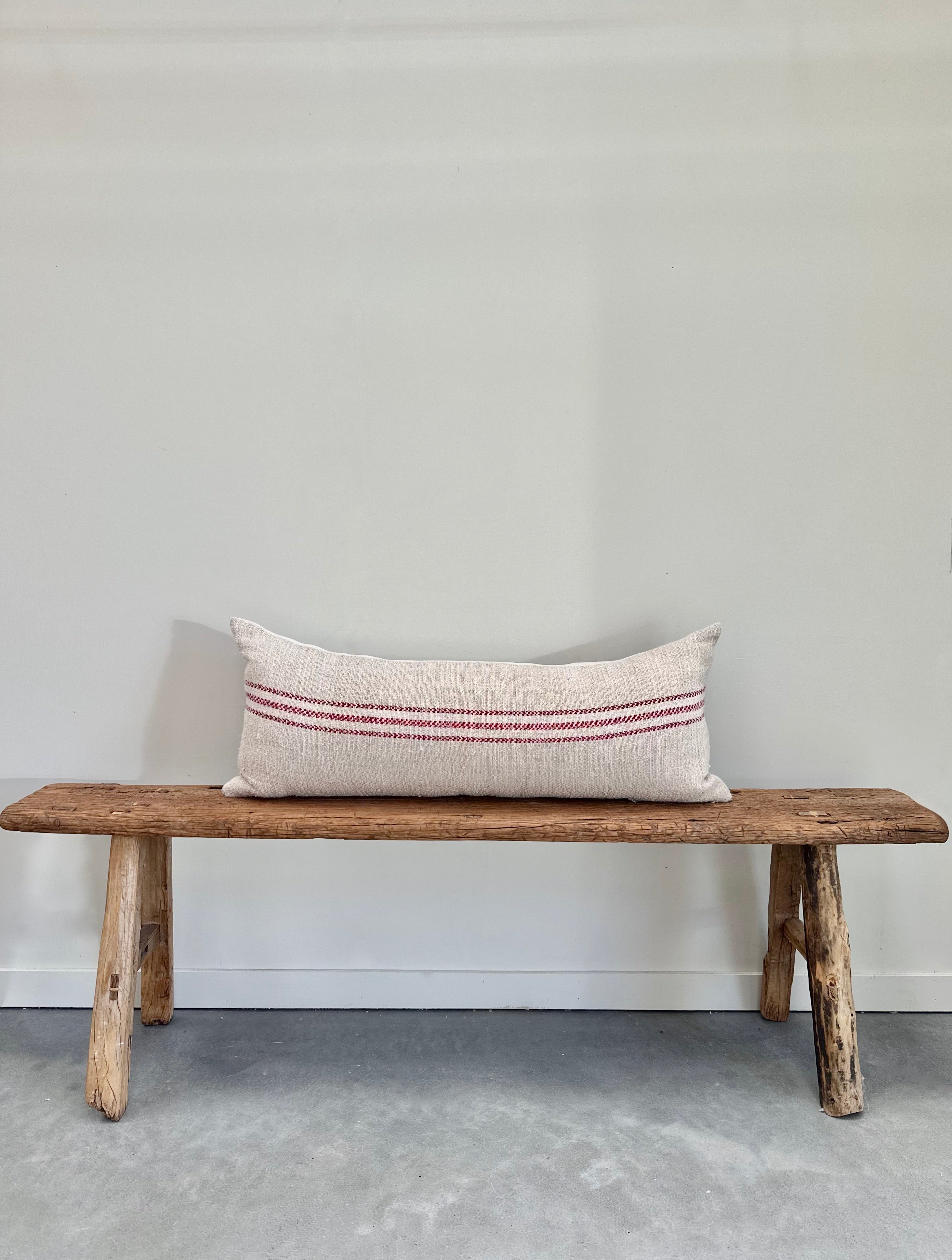 Grain-sack Bolster 100 x 40 - Red stripe