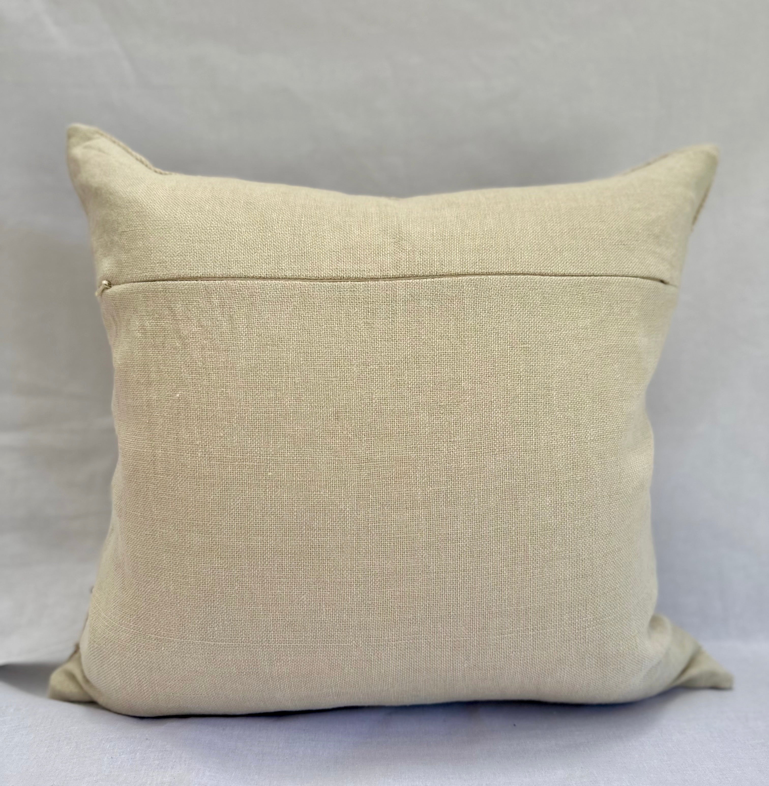 Grain-sack Square cushion 50 x 50 Brown narrow stripe